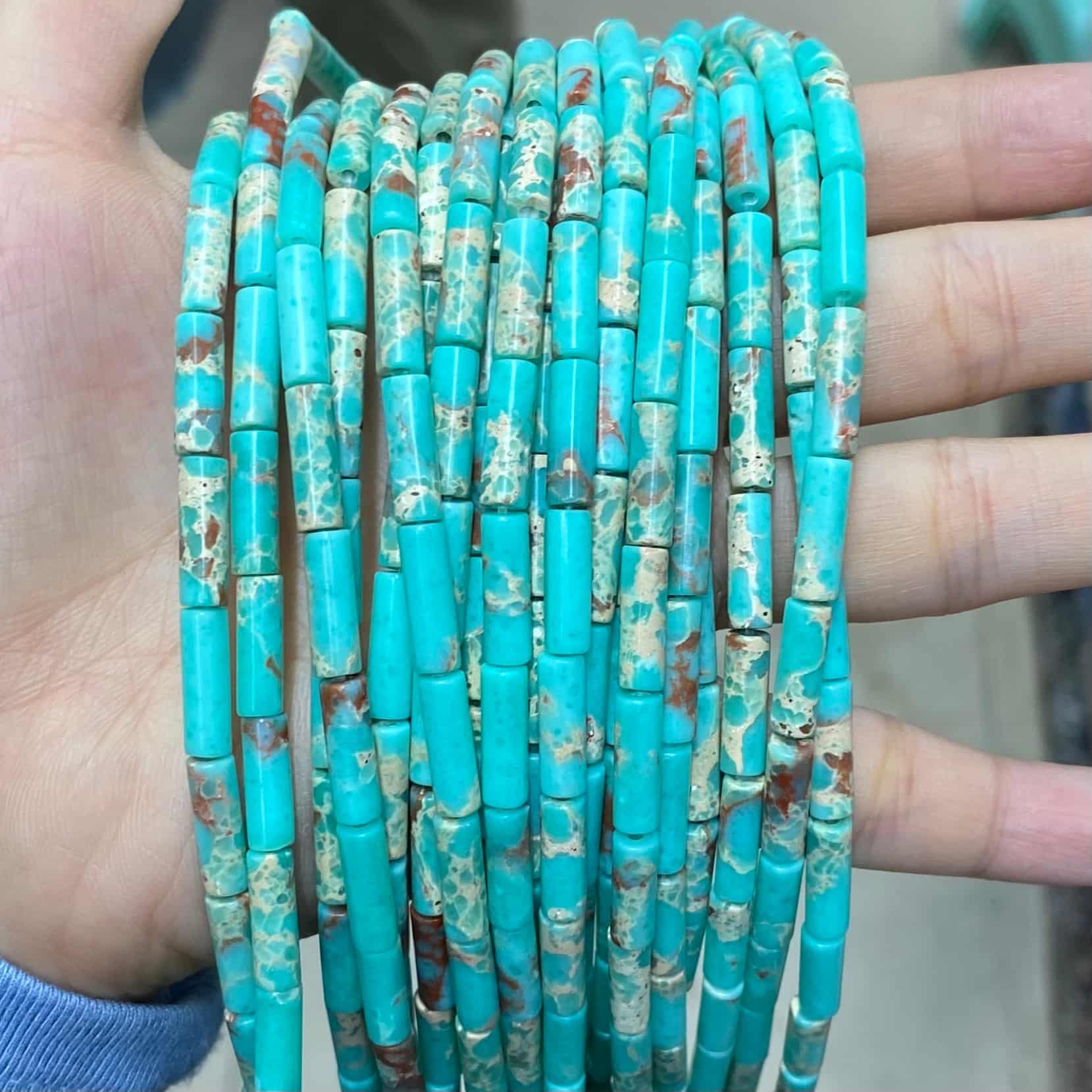 Cylindrical Tube Beads 4x13mm Quartz/Jasper/Agate/Crystal
