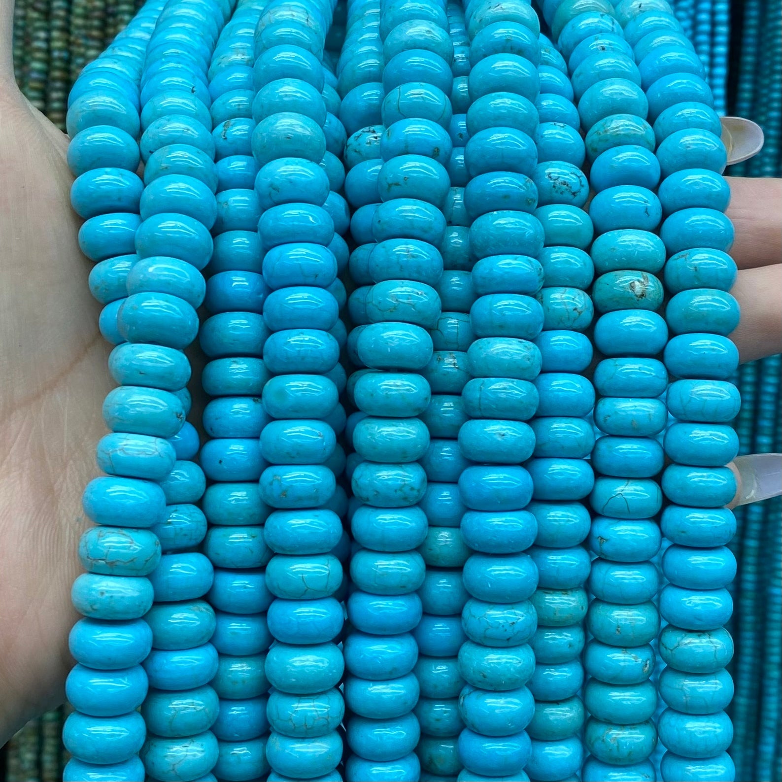 Turquoise Loose Beads Round Fcaeted Rice Rondelle Flat Oval Irregular Shape Beads