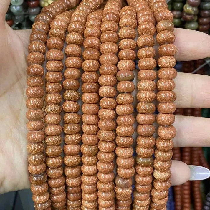 Smooth Rondelle Sandstone Beads