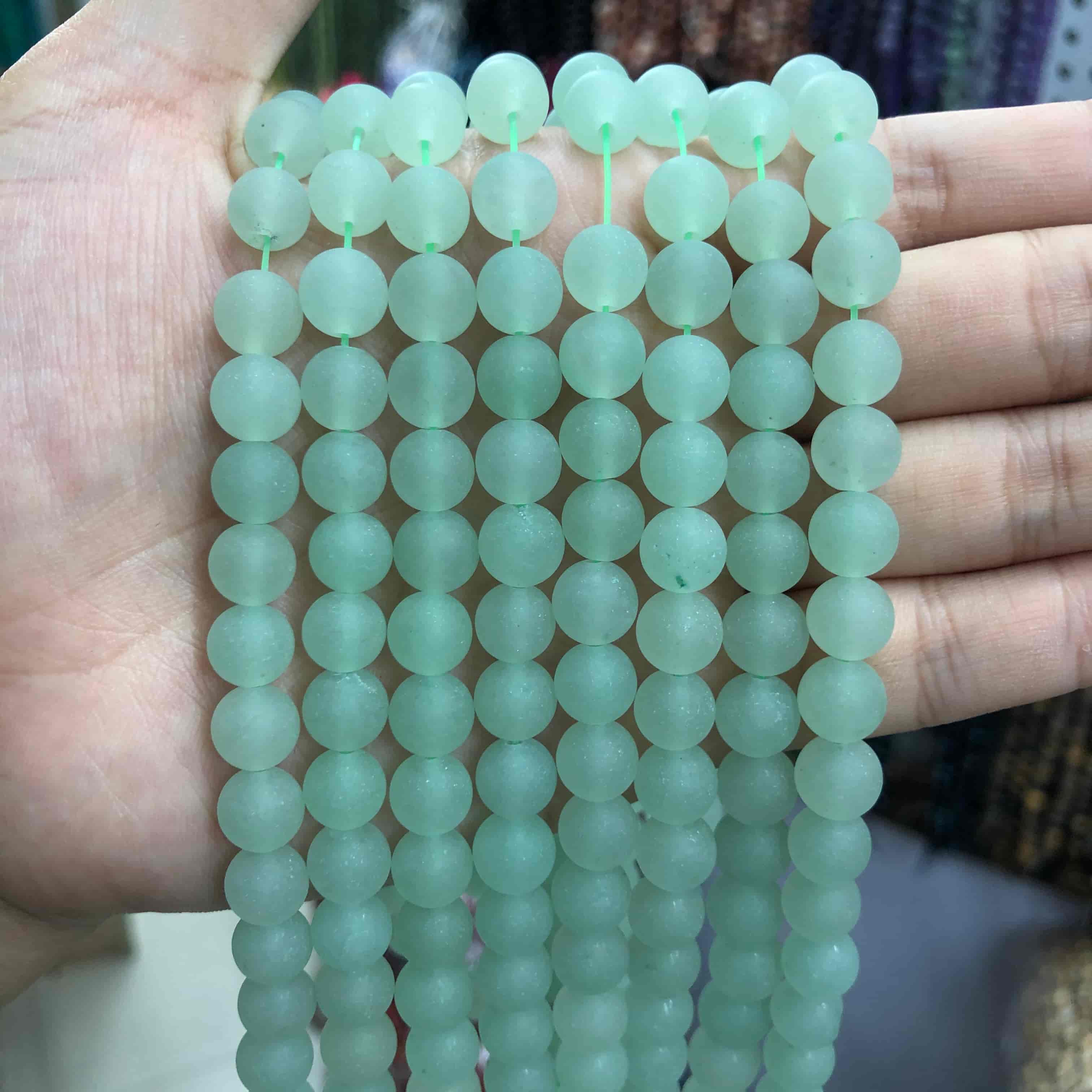 Round Matte Beads Crystal/Quartz/Jasper/Agate 4mm 6mm 8mm 10mm