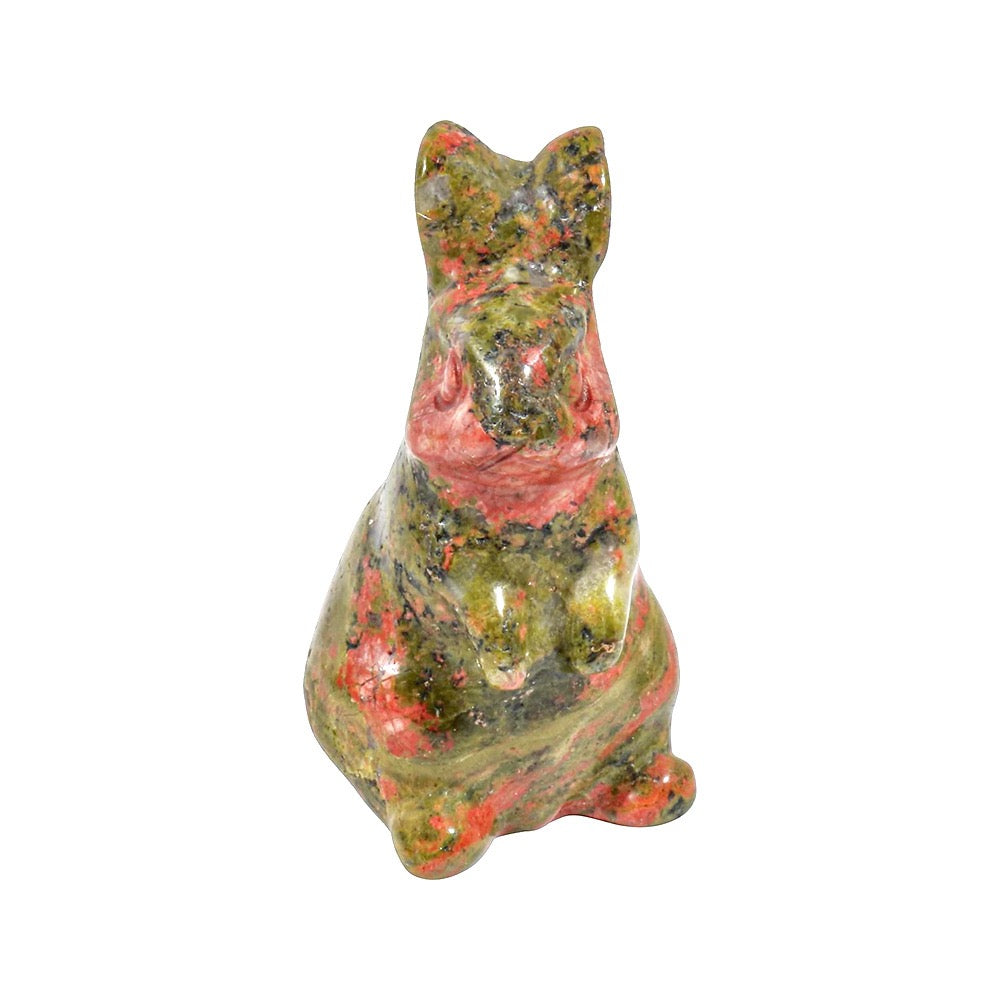 Cute Rabbit Statue Hand Carved Animal Figurine