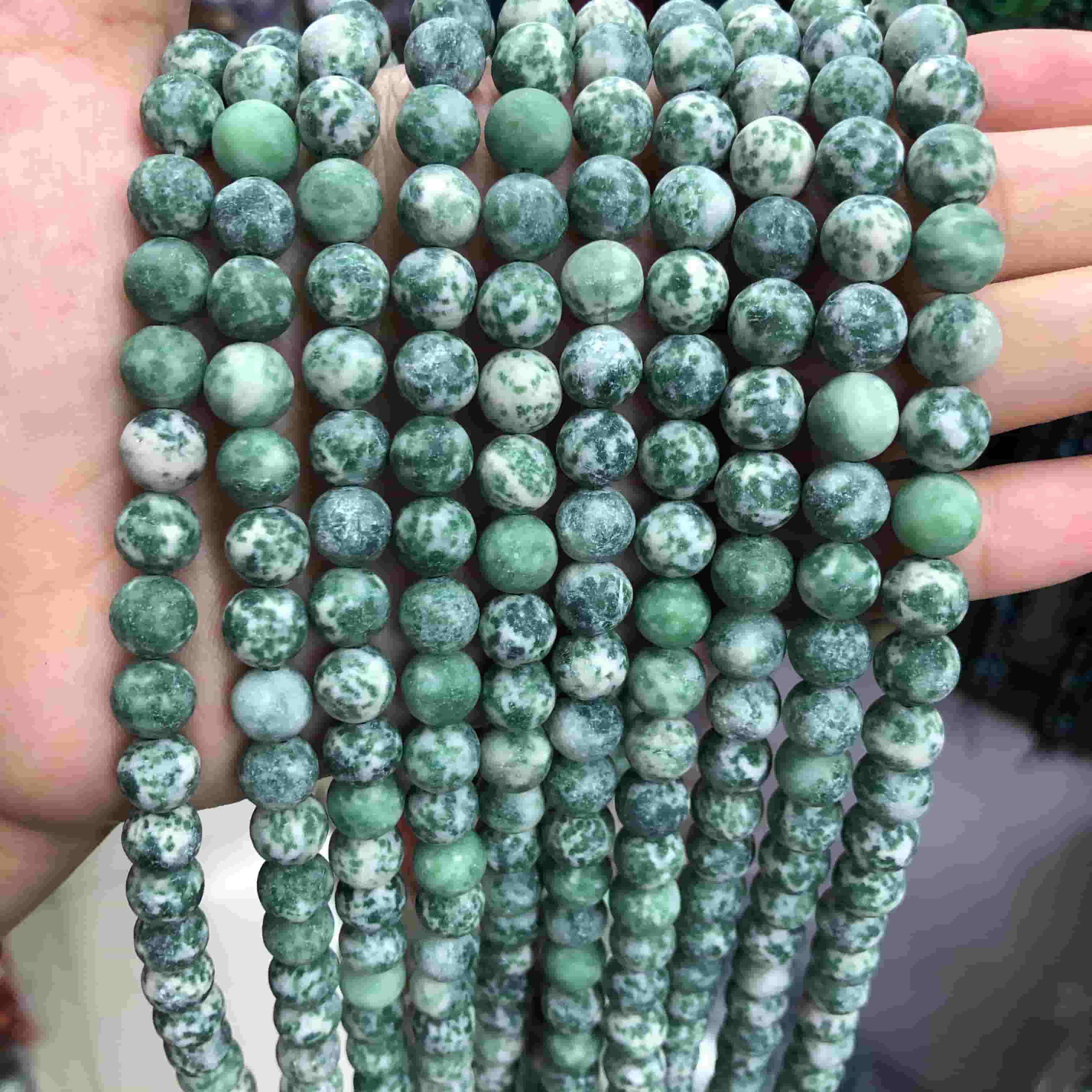 Round Matte Beads Crystal/Quartz/Jasper/Agate 4mm 6mm 8mm 10mm