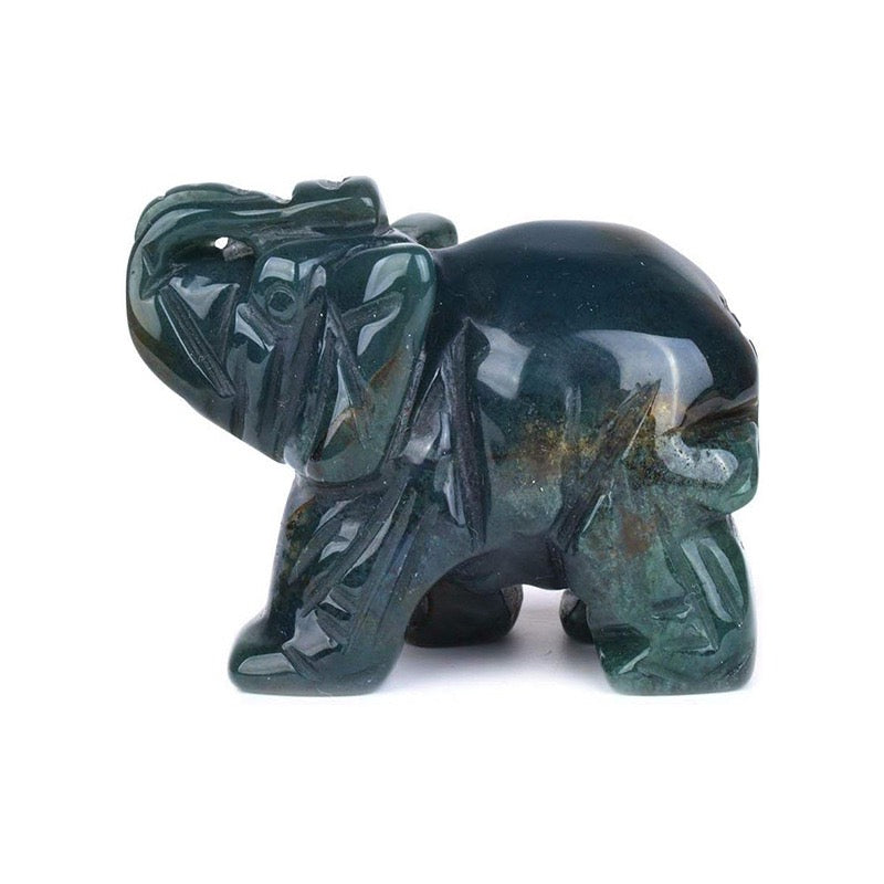 Elephant Figurine Hand Carved Animal Figurine