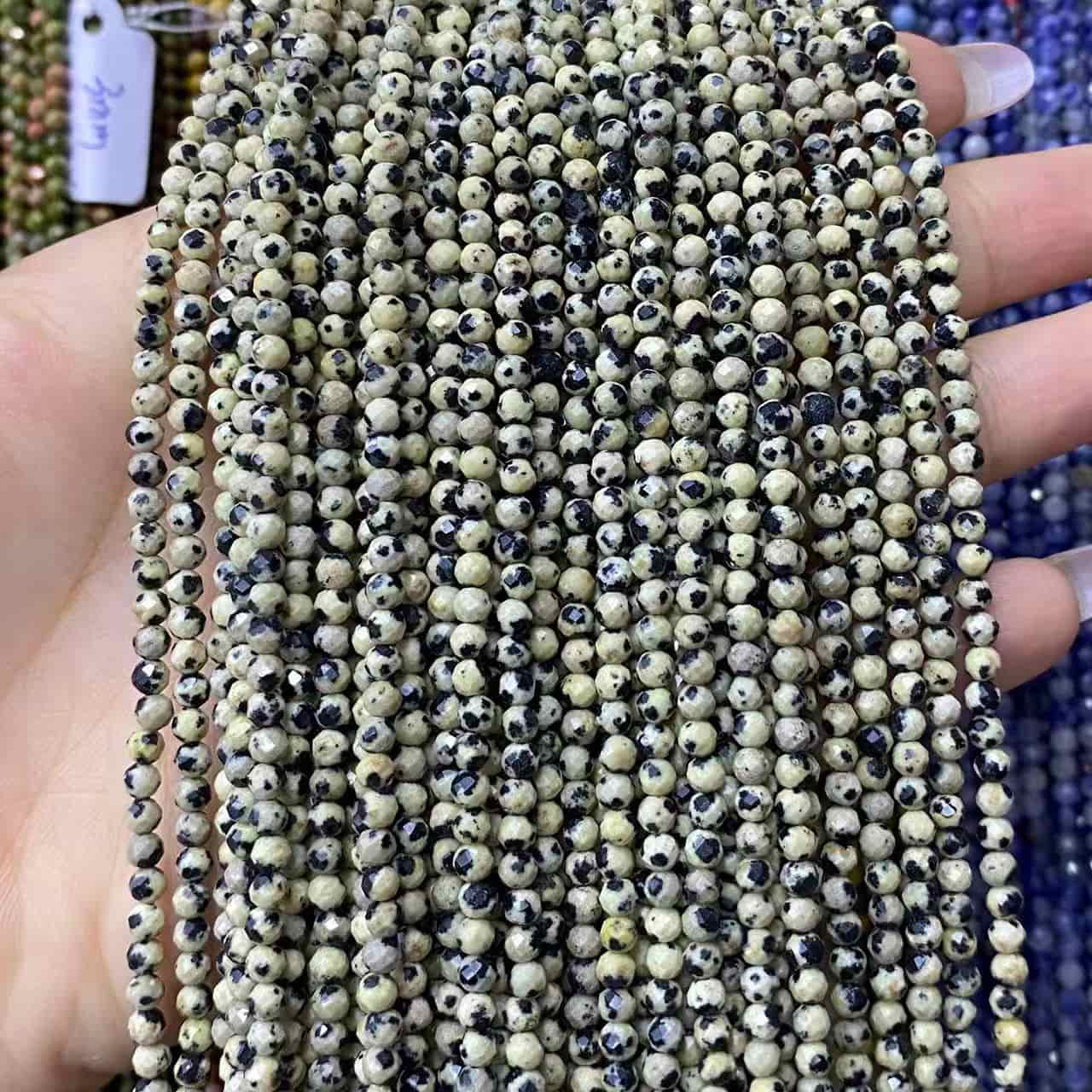 Tiny Round Faceted Beads Gemstone/Quartz/Jasper/Agate 2mm 3mm 4mm