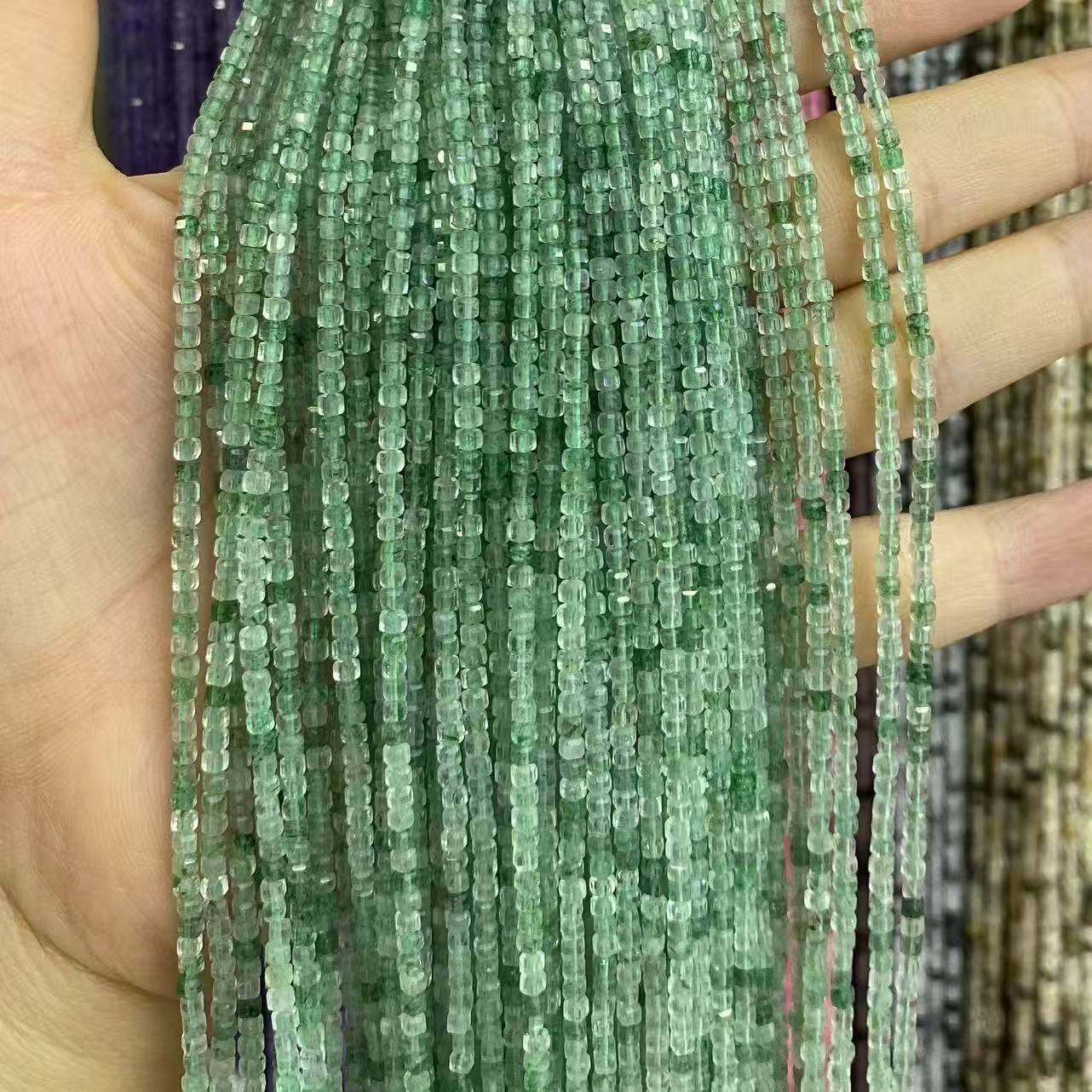 Tiny Square Faceted Beads 2-3mm Gemstone/Quartz/Jasper/Agate