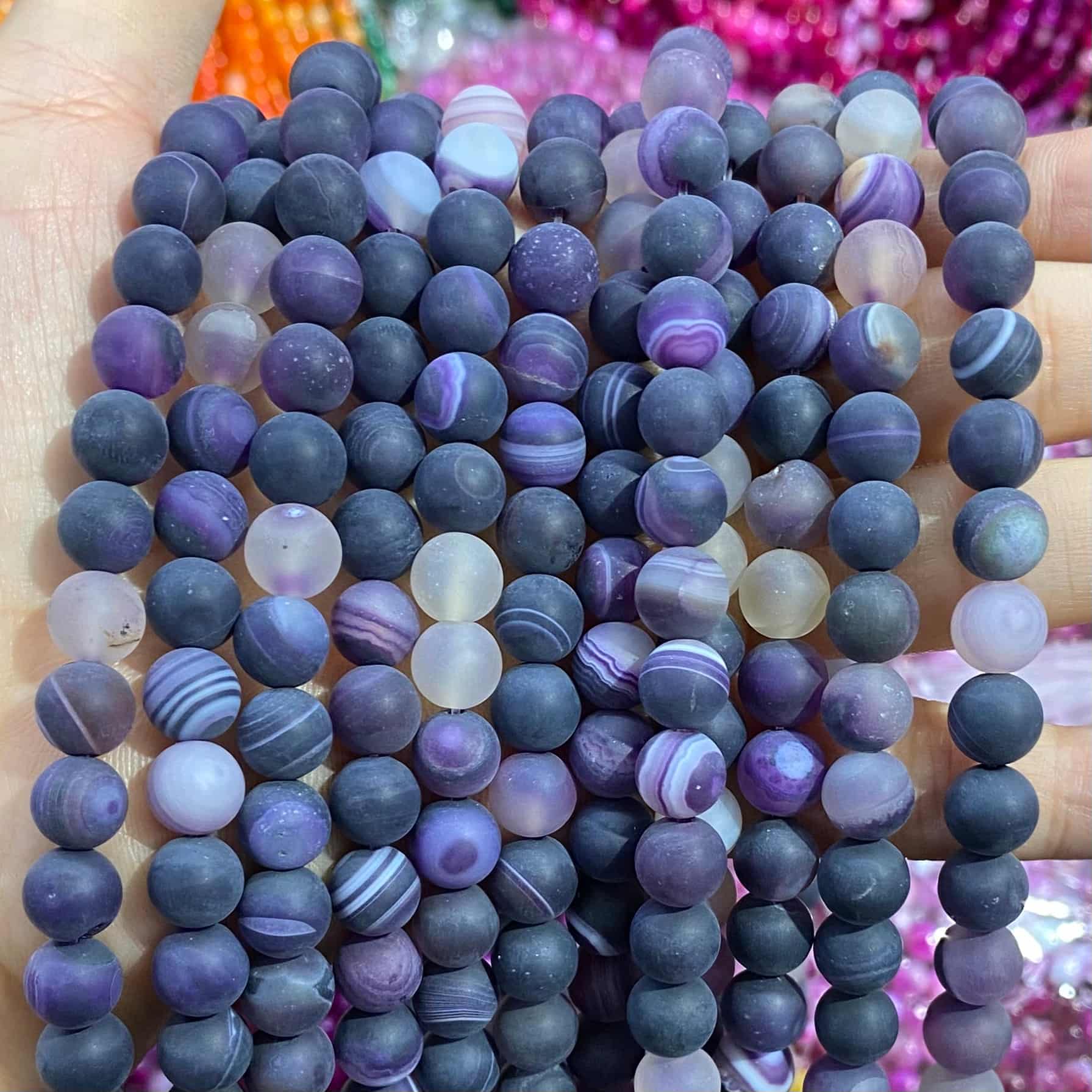 #1 Round Agate Beads 6mm/8mm/10mm/12mm