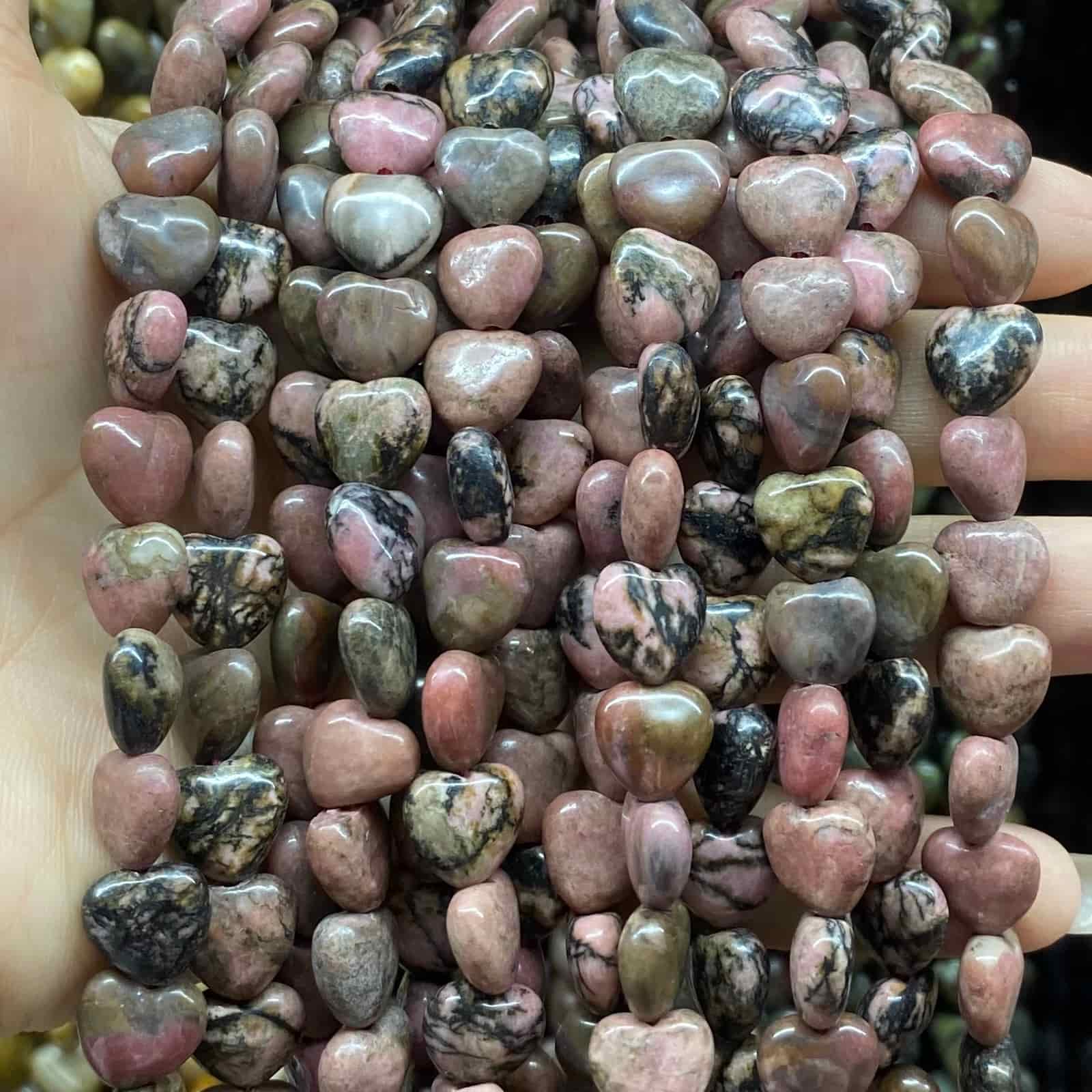 Smooth Heart Shape Beads 10mm/15mm Quartz/Jasper/Agate/Crystal
