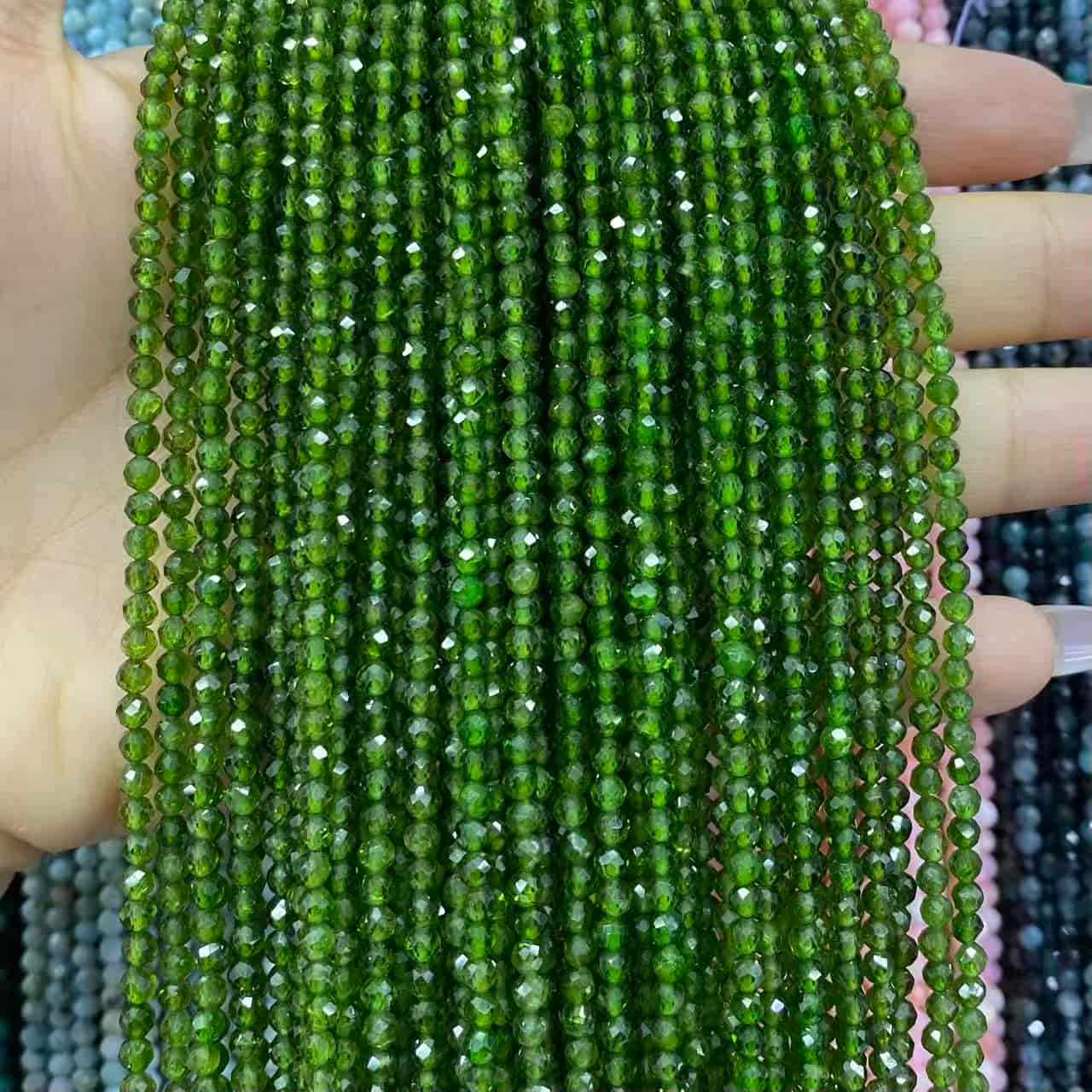 Tiny Round Faceted Beads Gemstone/Quartz/Jasper/Agate 2mm 3mm 4mm