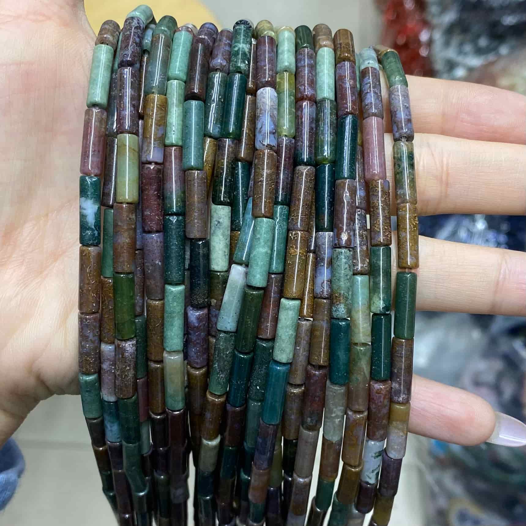 Cylindrical Tube Beads 4x13mm Quartz/Jasper/Agate/Crystal