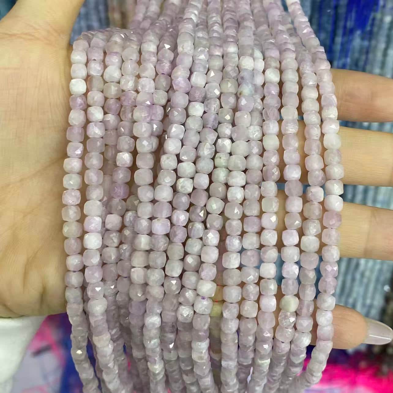 Square Faceted Beads 4-5MM Gemstone/Quartz/Jasper/Agate