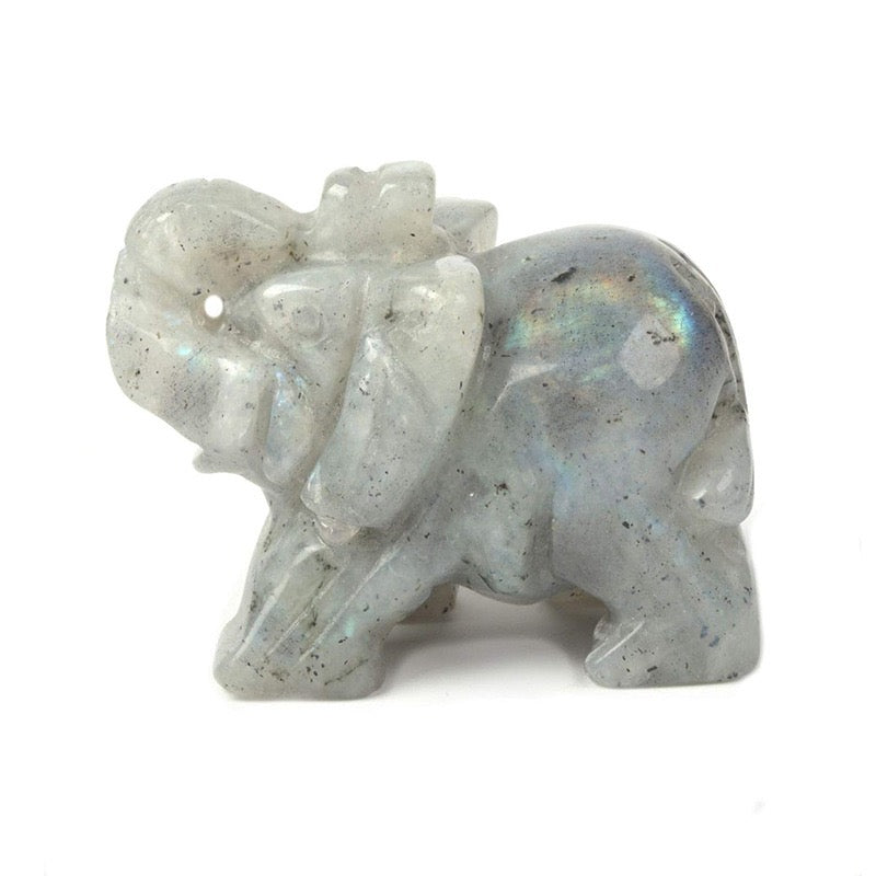 Elephant Figurine Hand Carved Animal Figurine