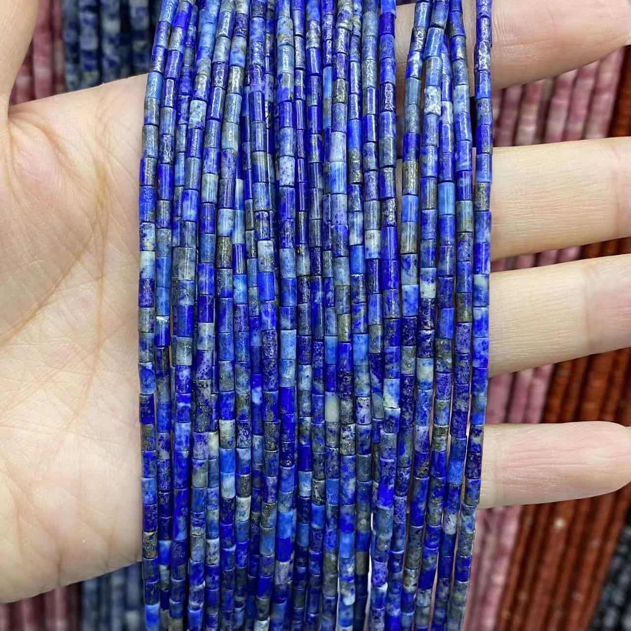 Cylindrical Tube Beads 2x4mm Quartz/Jasper/Agate/Crystal