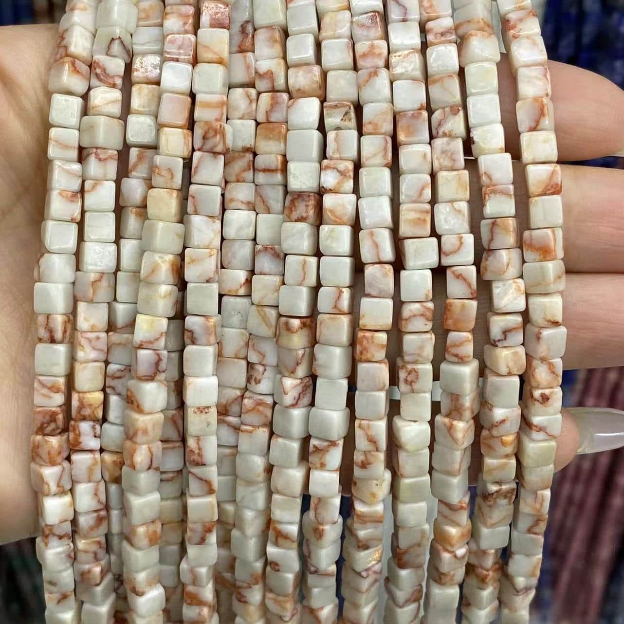 Square Cube Beads 4x4mm Quartz/Jasper/Agate/Crystal