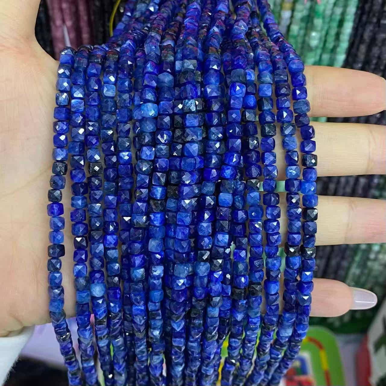 Square Faceted Beads 4-5MM Gemstone/Quartz/Jasper/Agate