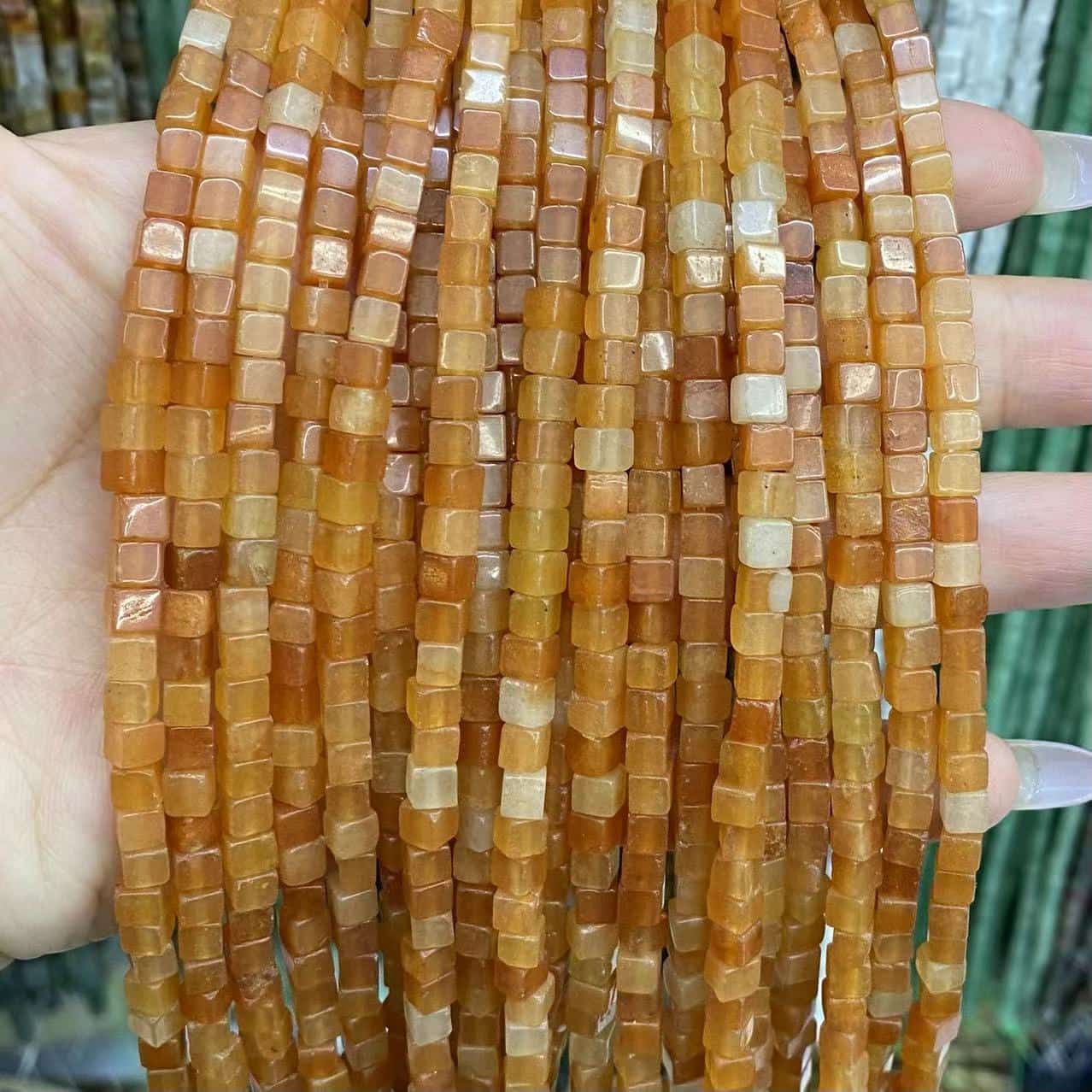 Square Cube Beads 4x4mm Quartz/Jasper/Agate/Crystal