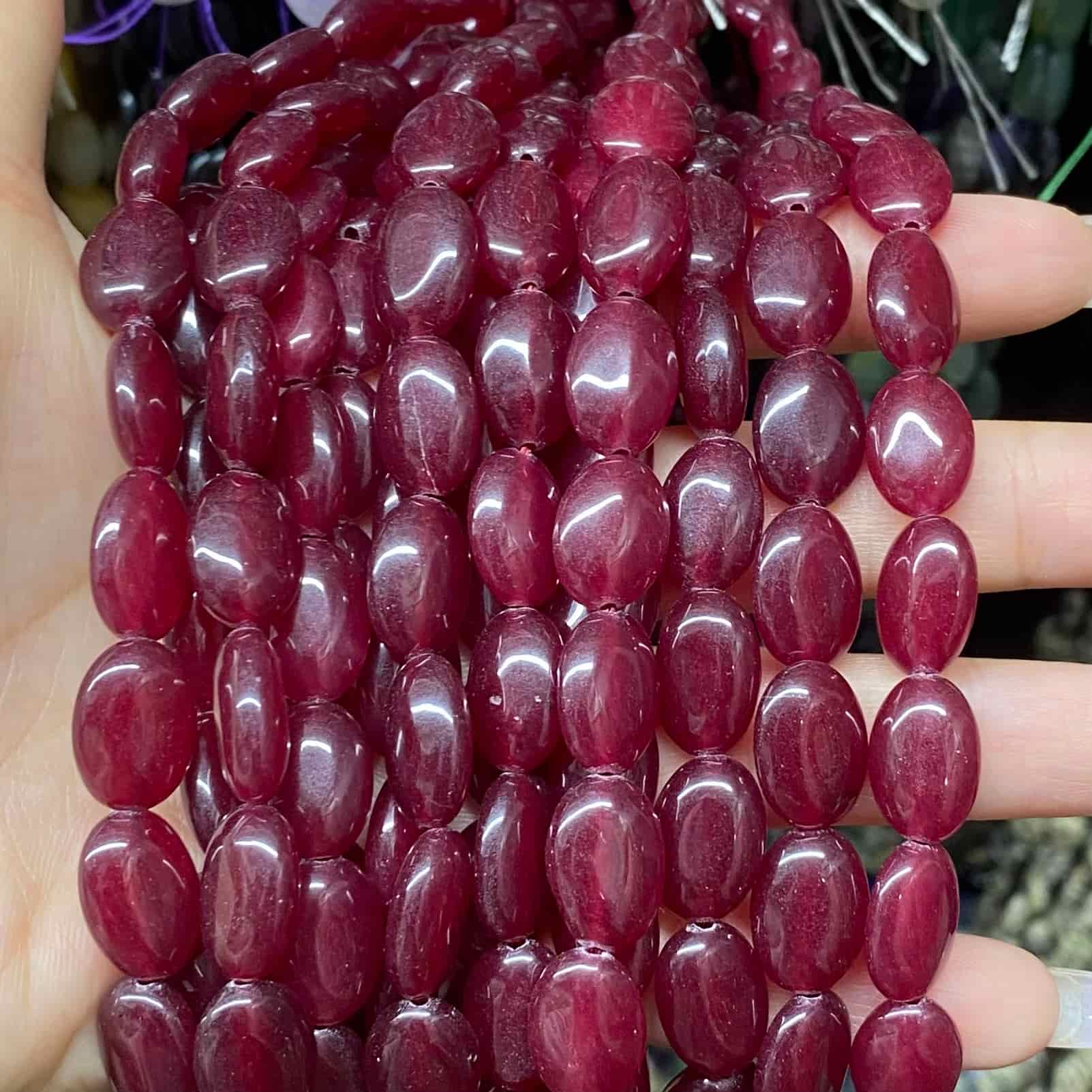 Smooth Flat Oval Beads 10x14mm Quartz/Jasper/Agate/Crystal