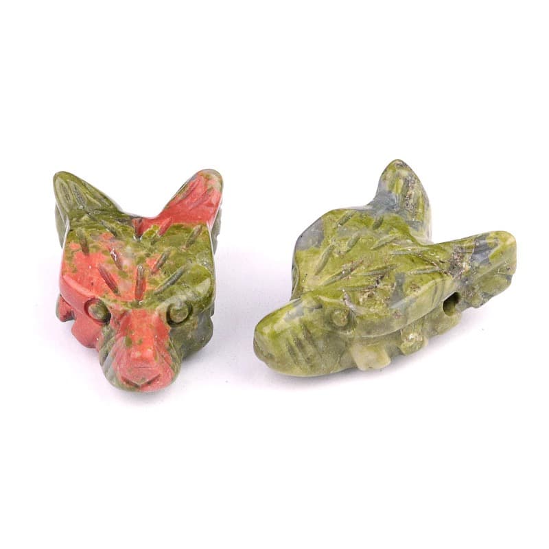 Wolf Head Statue Hand Carved Animal Figurine