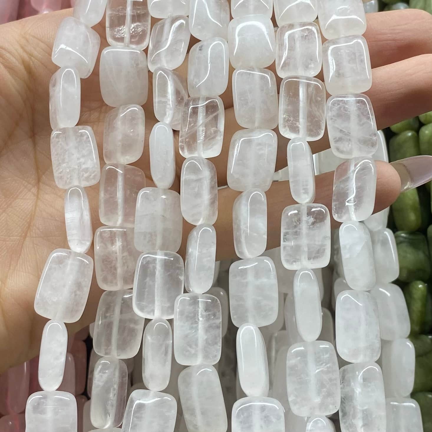 Smooth Rectangle Beads 10x14mm Quartz/Jasper/Agate/Crystal