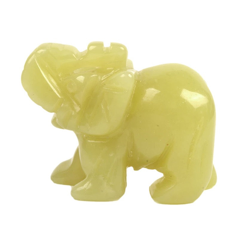 Elephant Figurine Hand Carved Animal Figurine