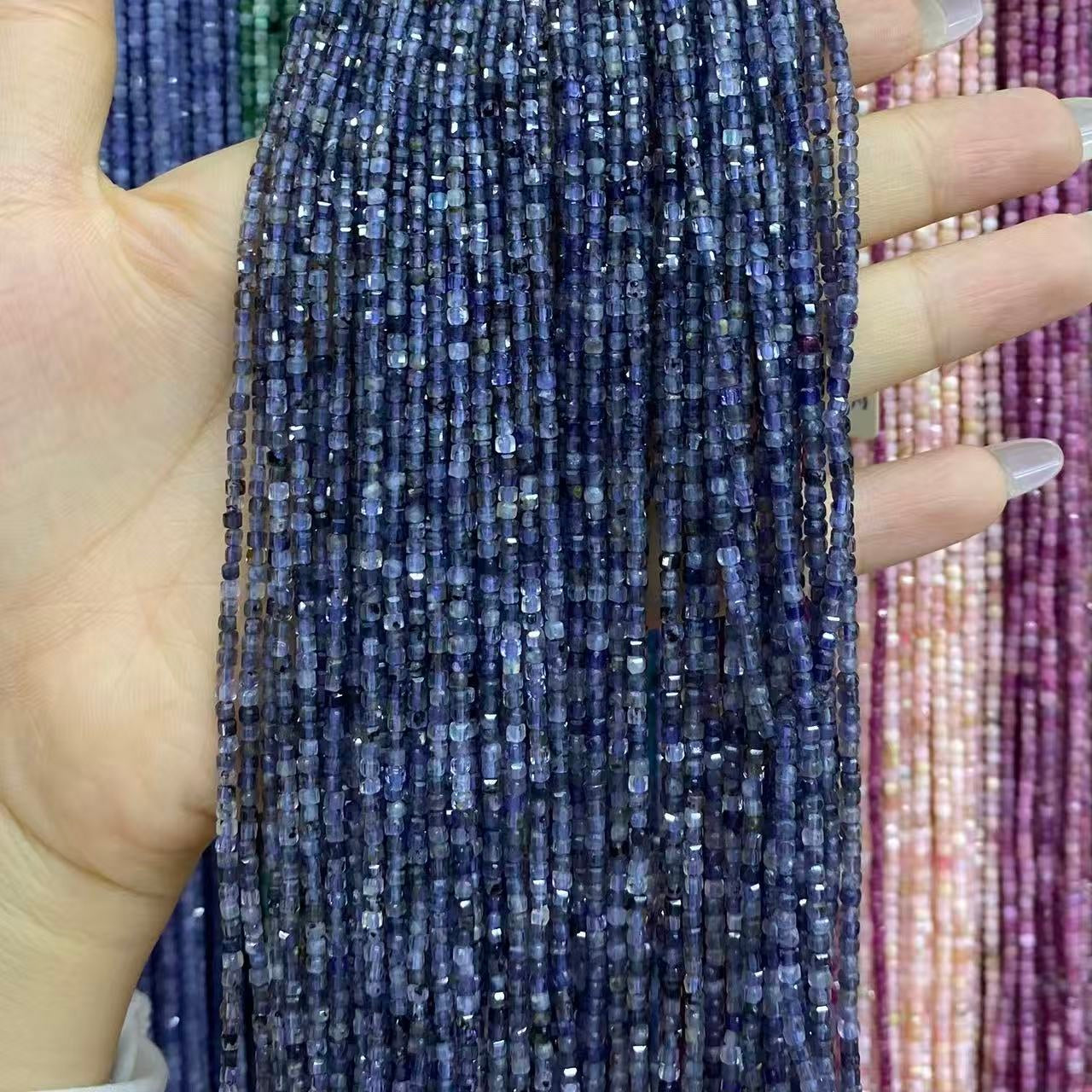 Tiny Square Faceted Beads 2-3mm Gemstone/Quartz/Jasper/Agate