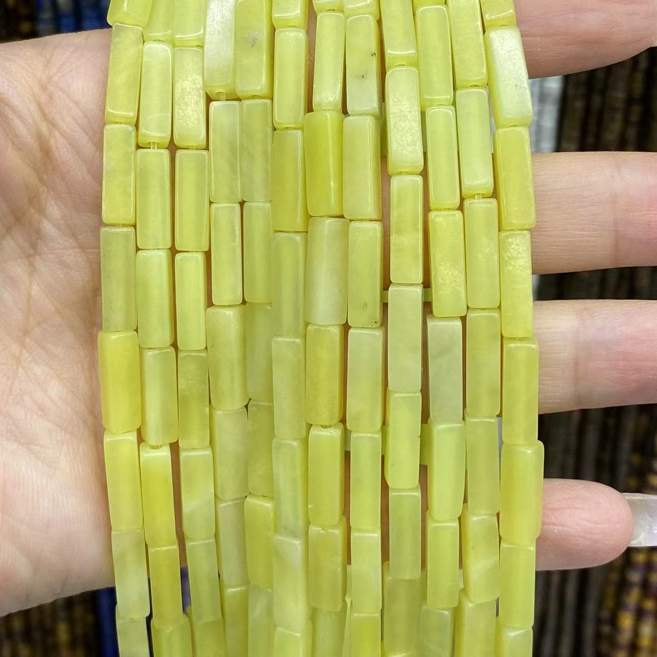 Square Tube Beads 4x13mm Quartz/Jasper/Agate/Crystal
