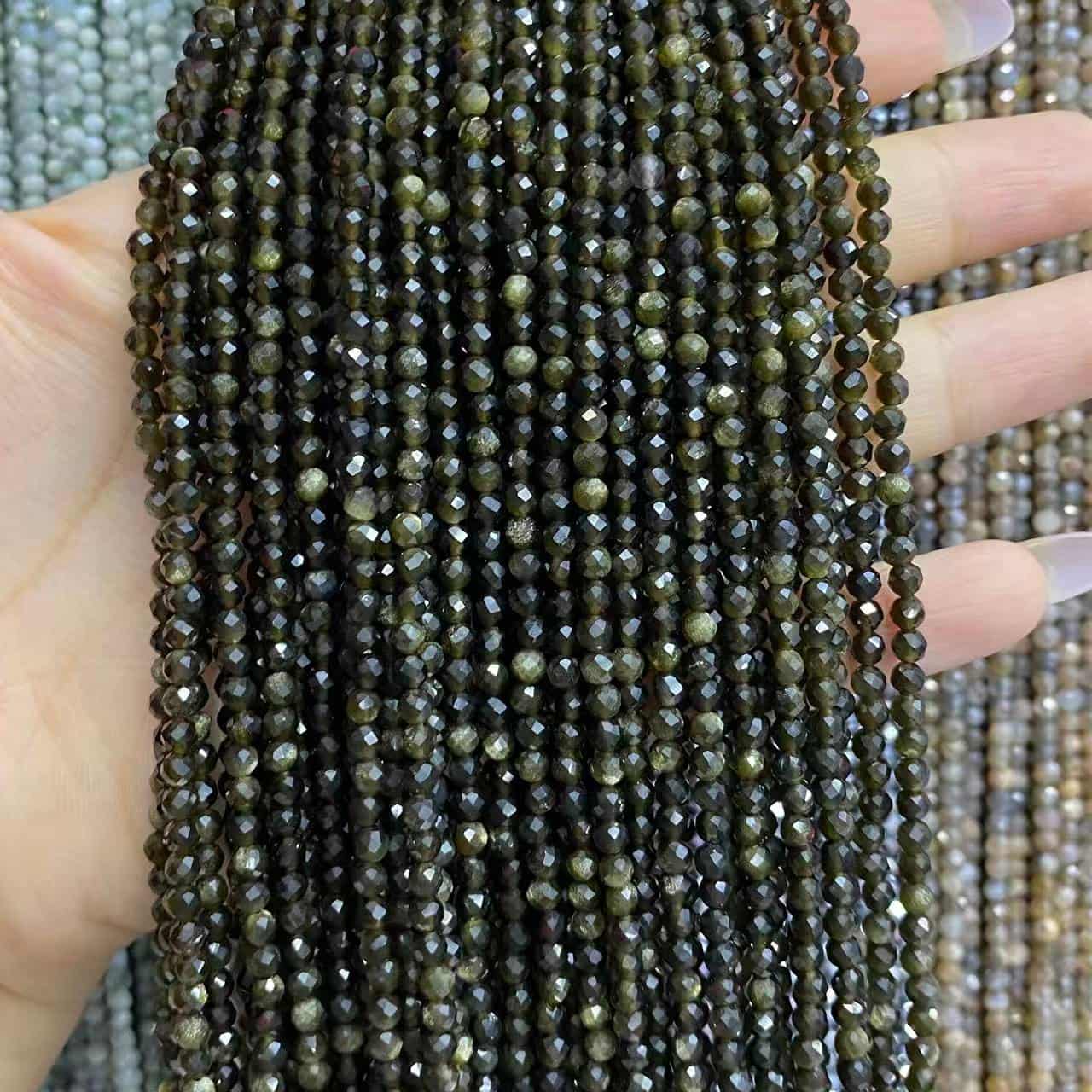 Tiny Round Faceted Beads Gemstone/Quartz/Jasper/Agate 2mm 3mm 4mm