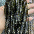 2mm 3mm 4mm Faceted Round Obsidian Beads