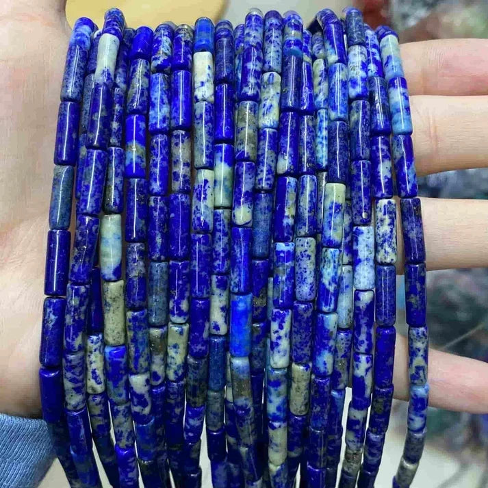 Tube Shape Lapis Beads