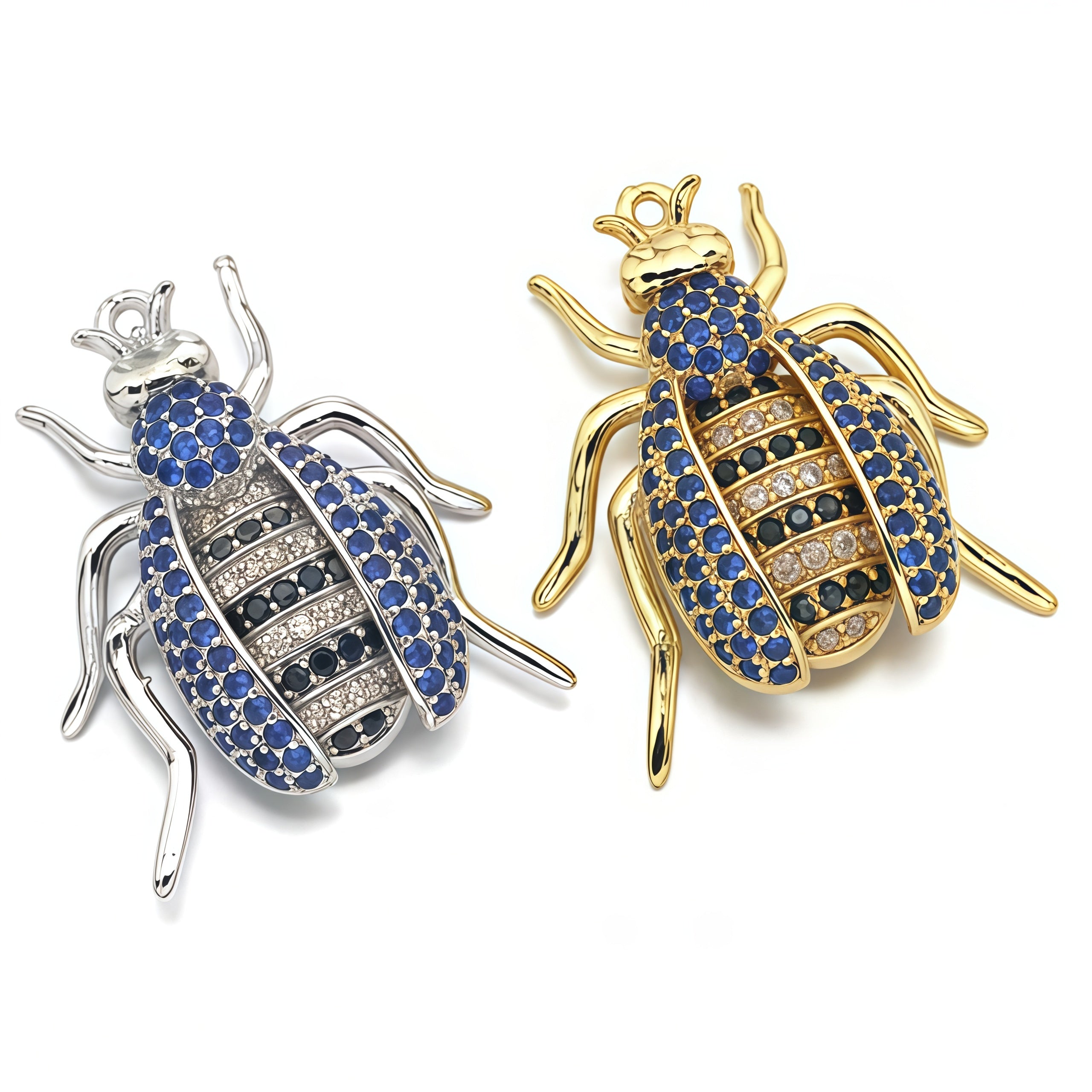 1PCS Brass Cubic Zirconia Beetle Charms Pendants
