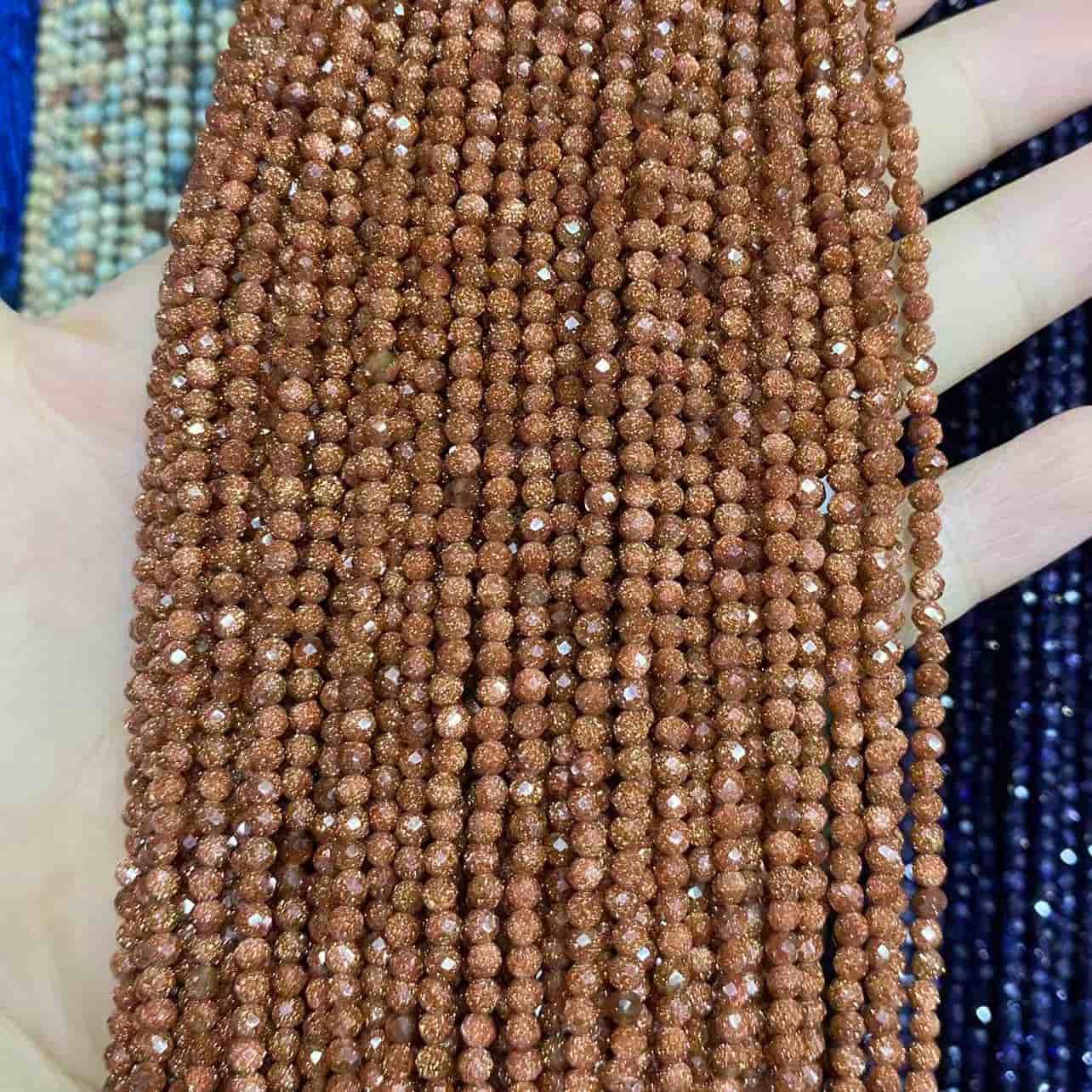 Tiny Round Faceted Beads Gemstone/Quartz/Jasper/Agate 2mm 3mm 4mm