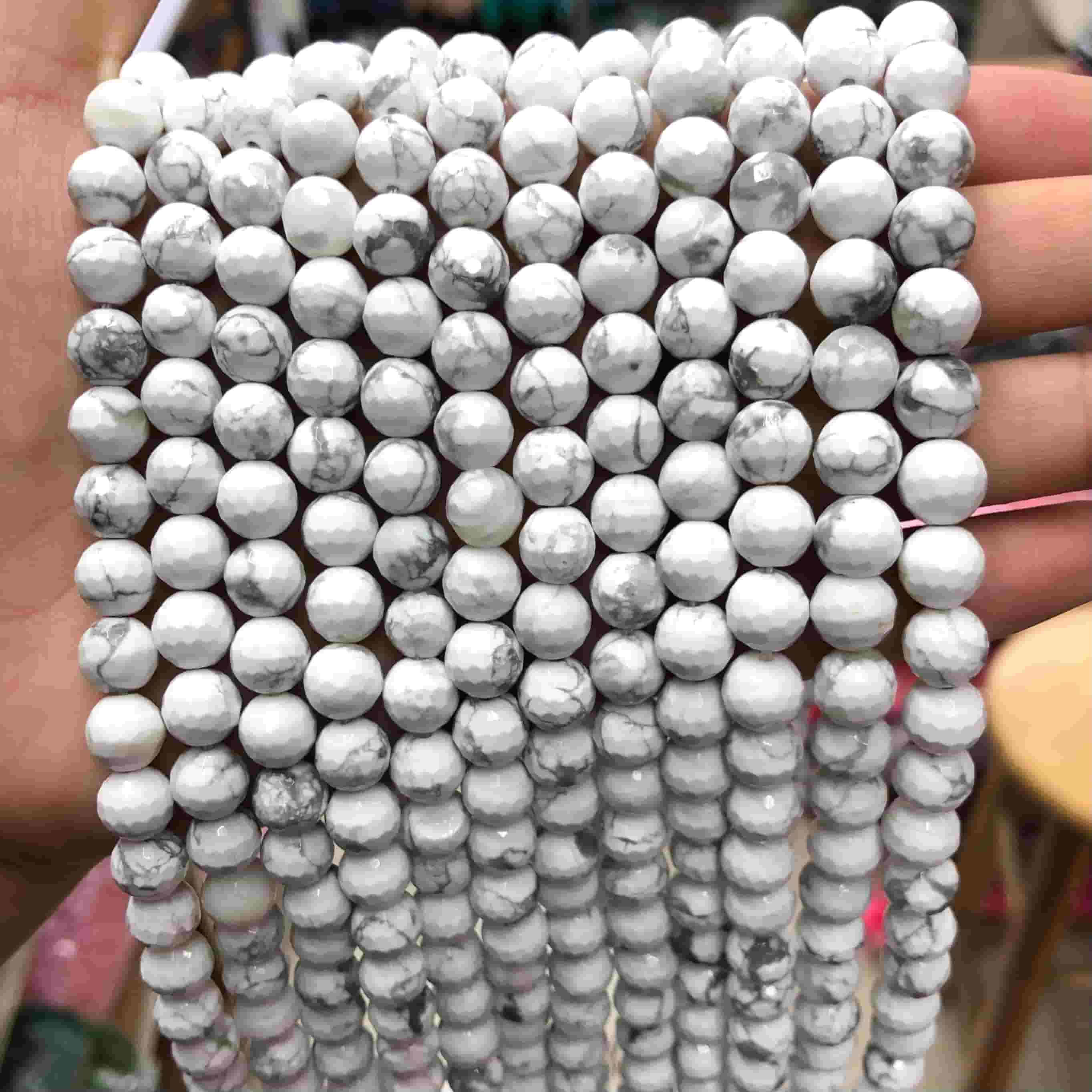 Round Faceted Beads Crystal/Quartz/Jasper/Agate 6mm 8mm 10mm