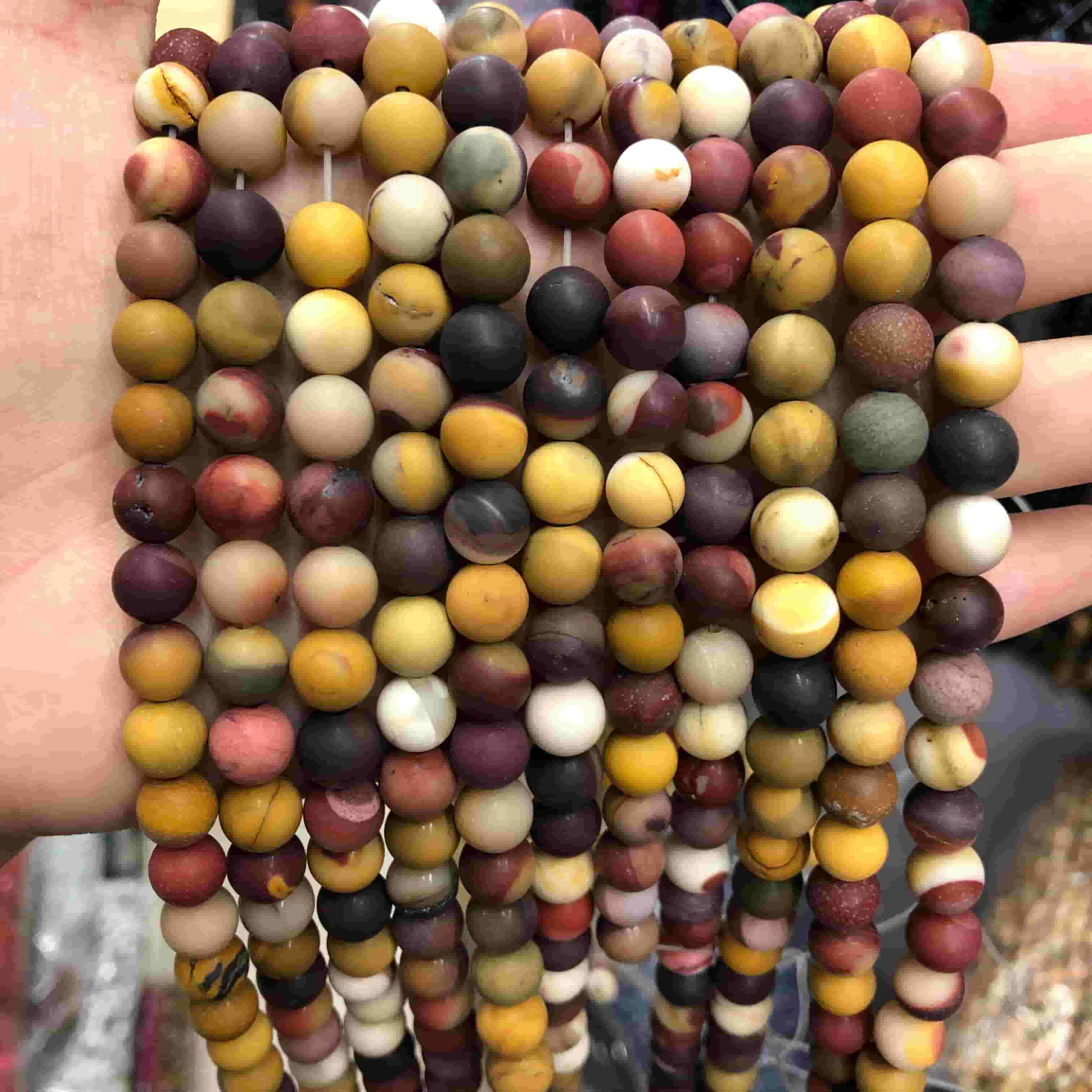 Round Matte Beads Crystal/Quartz/Jasper/Agate 4mm 6mm 8mm 10mm