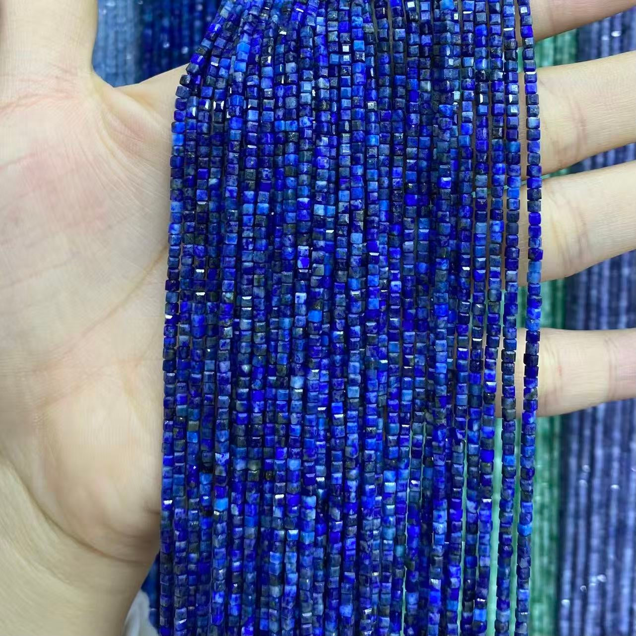 Tiny Square Faceted Beads 2-3mm Gemstone/Quartz/Jasper/Agate