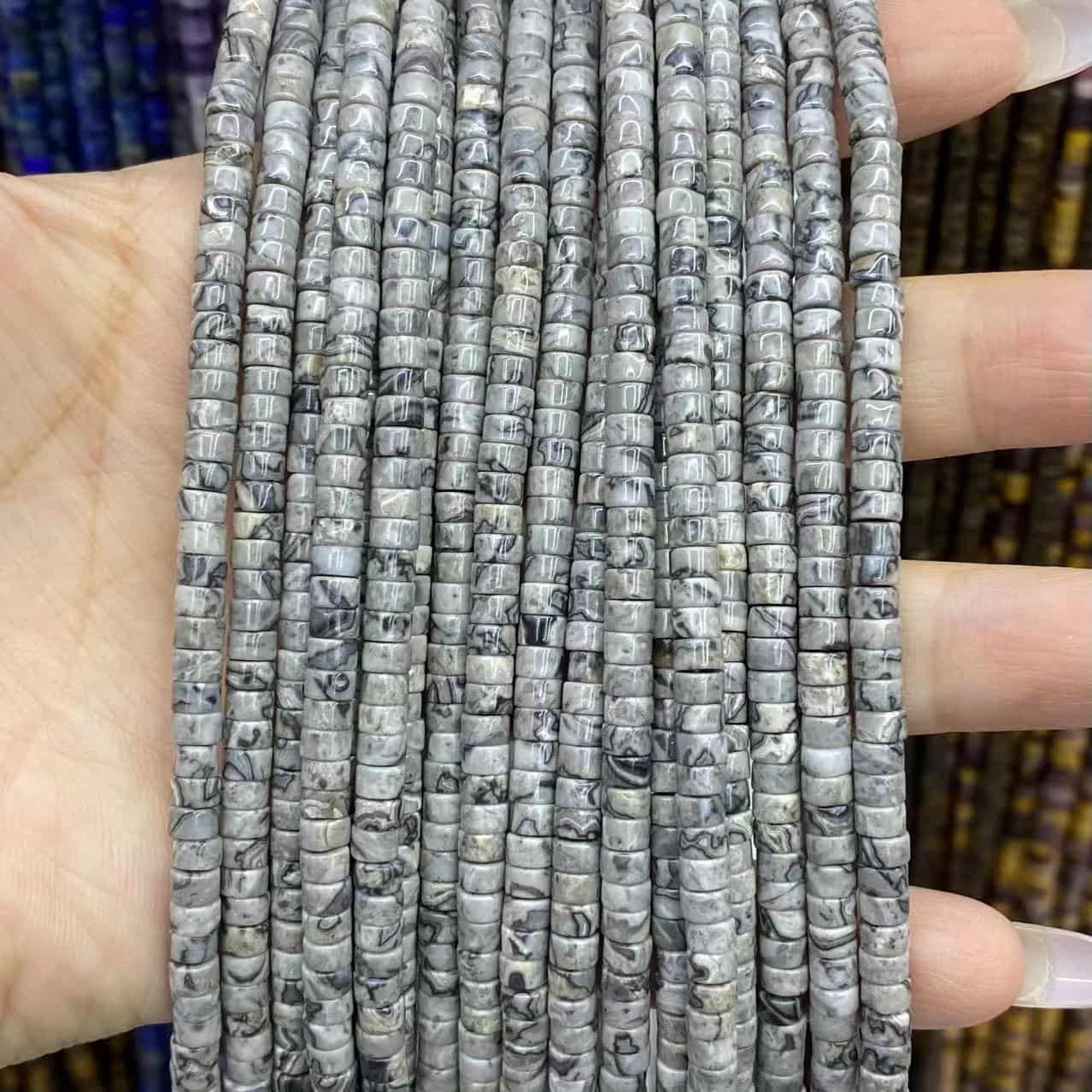 Heishi Rondelle Beads 2x4mm Quartz/Jasper/Agate/Crystal