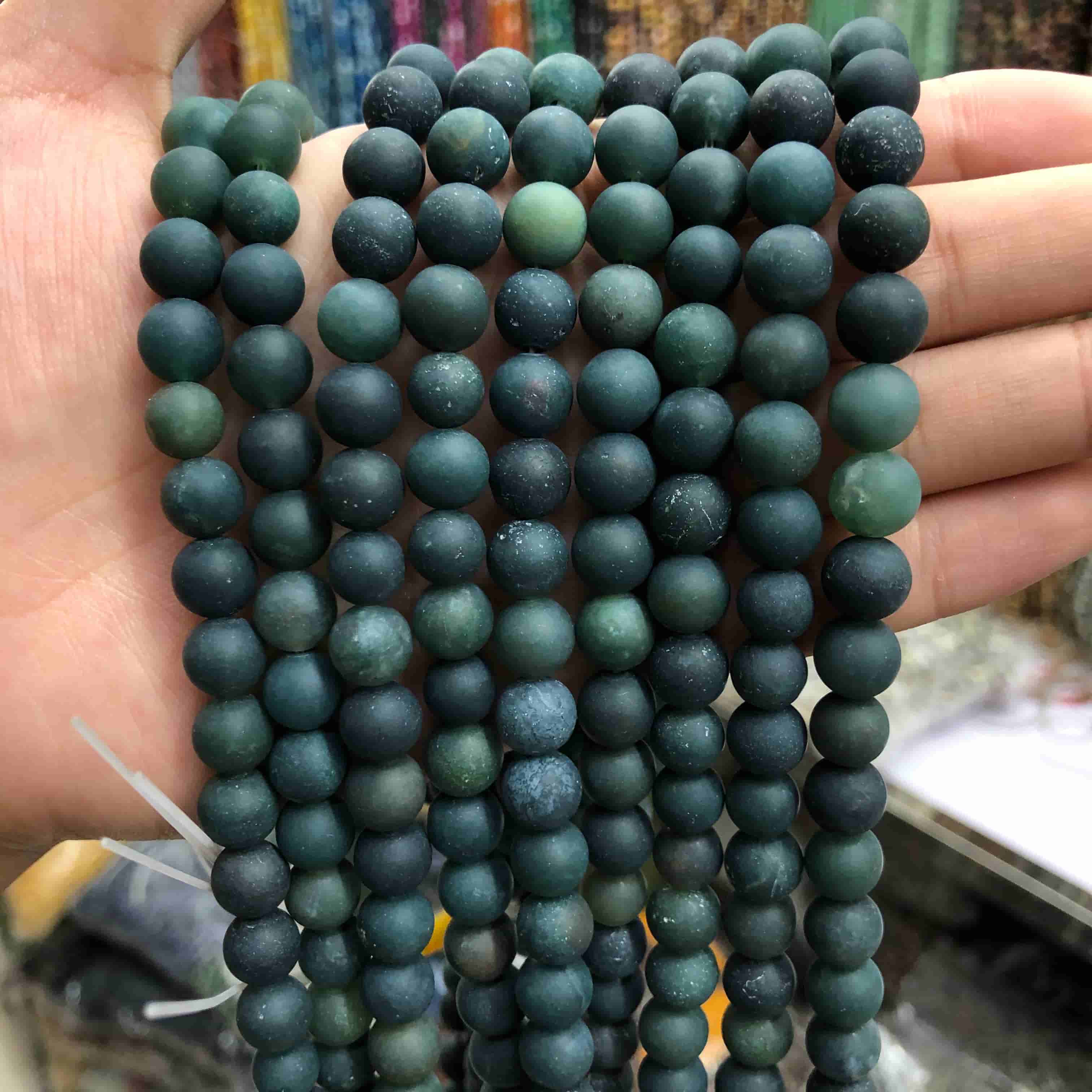 Round Matte Beads Crystal/Quartz/Jasper/Agate 4mm 6mm 8mm 10mm