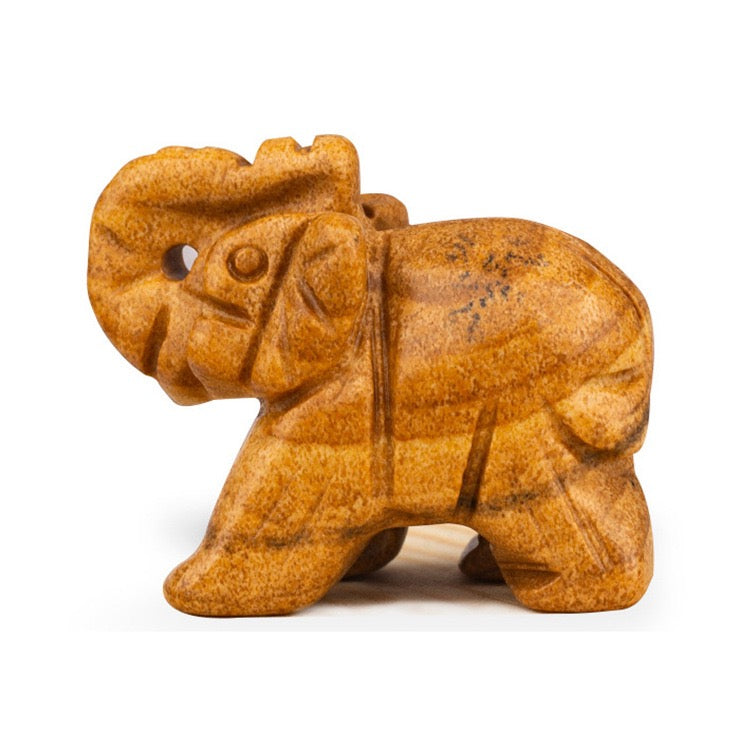 Elephant Figurine Hand Carved Animal Figurine