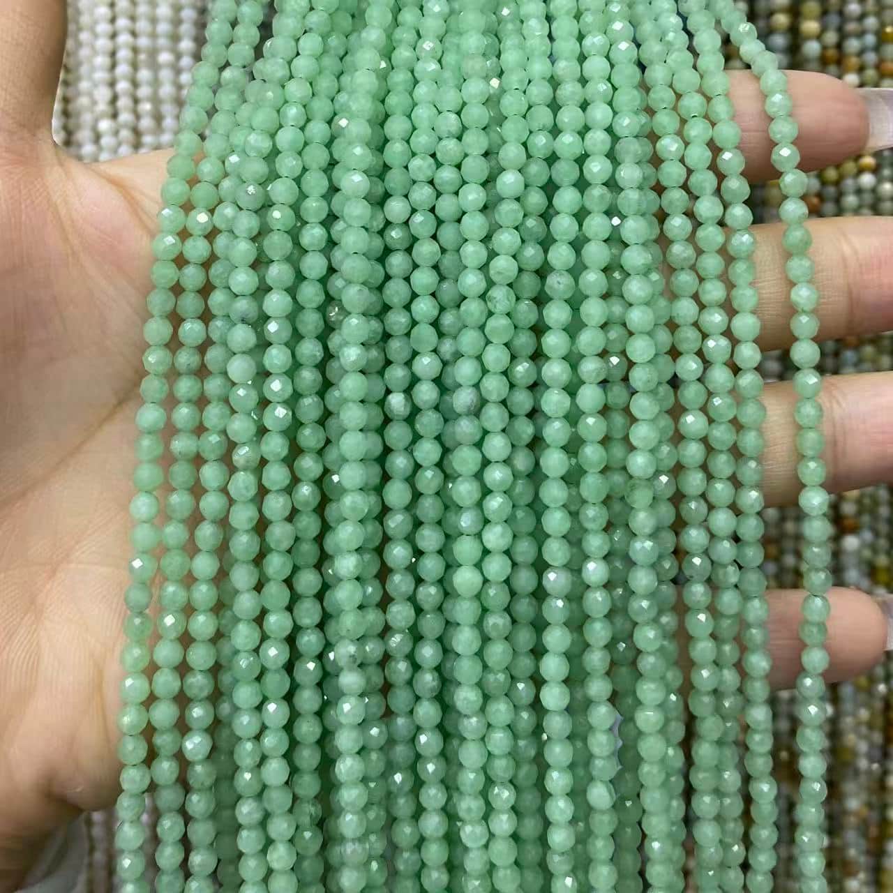 Tiny Round Faceted Beads Gemstone/Quartz/Jasper/Agate 2mm 3mm 4mm