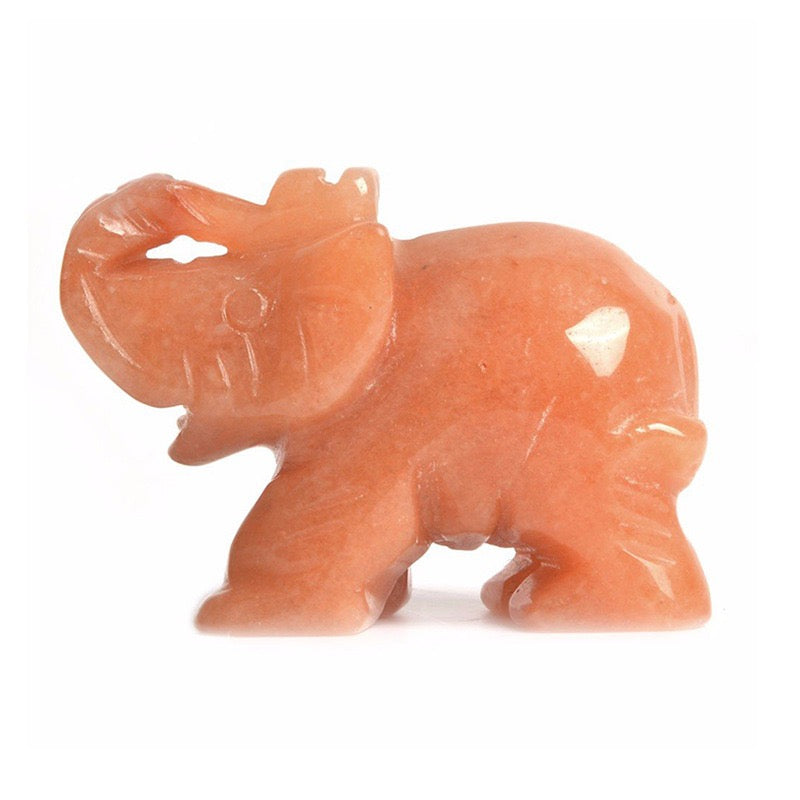 Elephant Figurine Hand Carved Animal Figurine