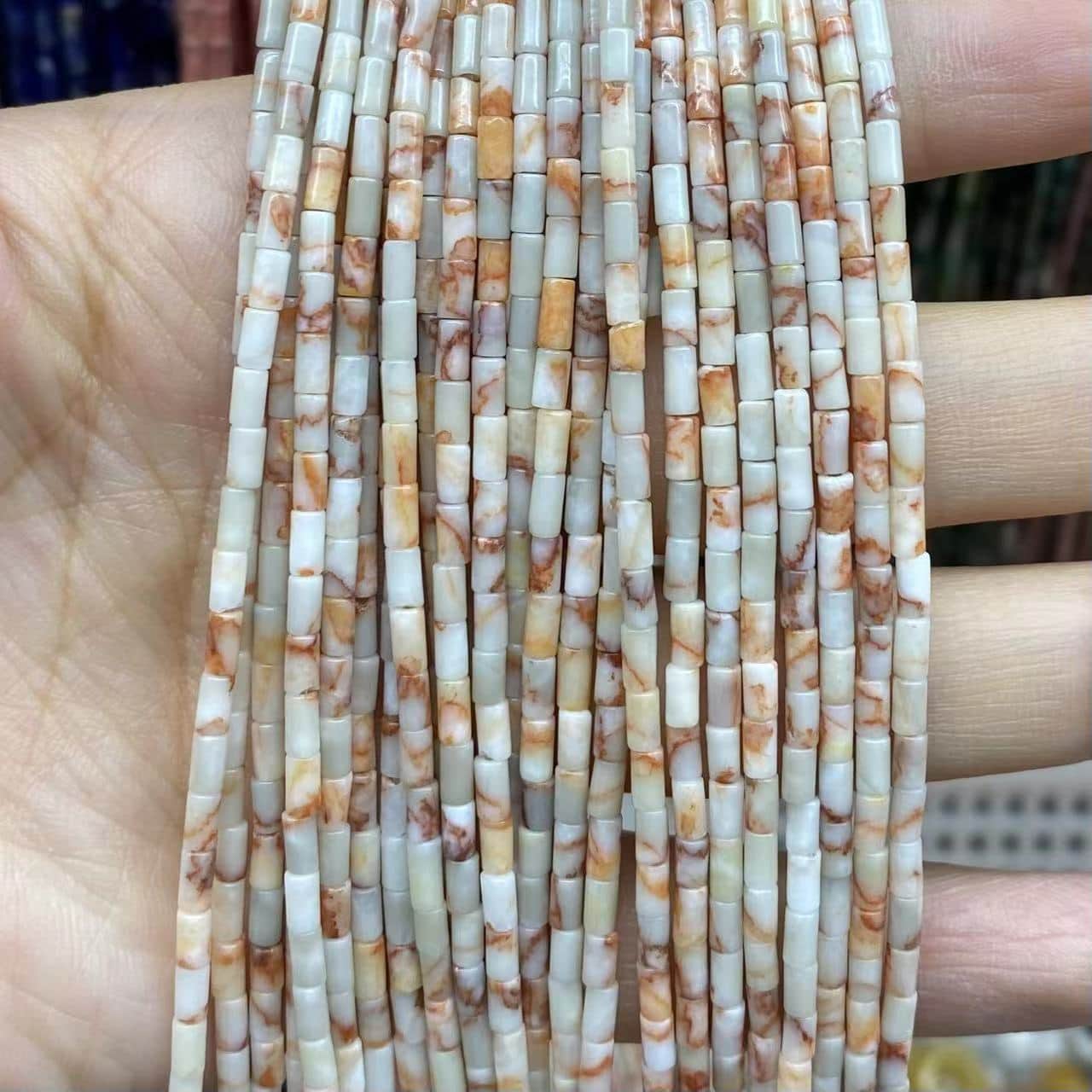Cylindrical Tube Beads 2x4mm Quartz/Jasper/Agate/Crystal