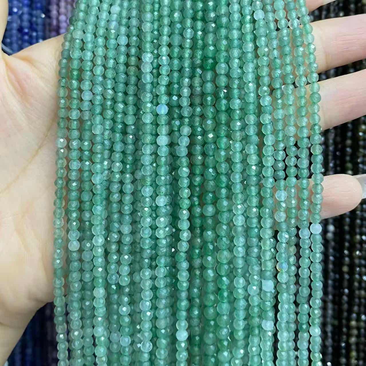 Tiny Round Faceted Beads Gemstone/Quartz/Jasper/Agate 2mm 3mm 4mm