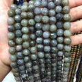 Faceted Round Labradorite Beads