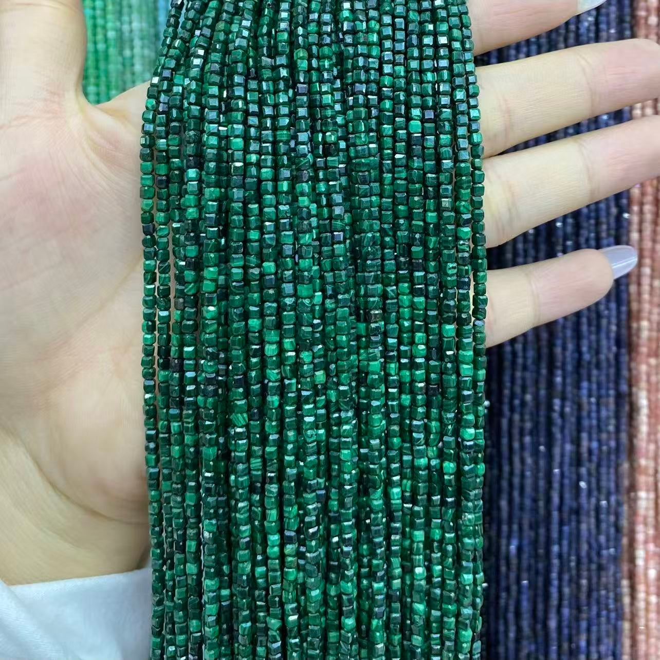 Tiny Square Faceted Beads 2-3mm Gemstone/Quartz/Jasper/Agate