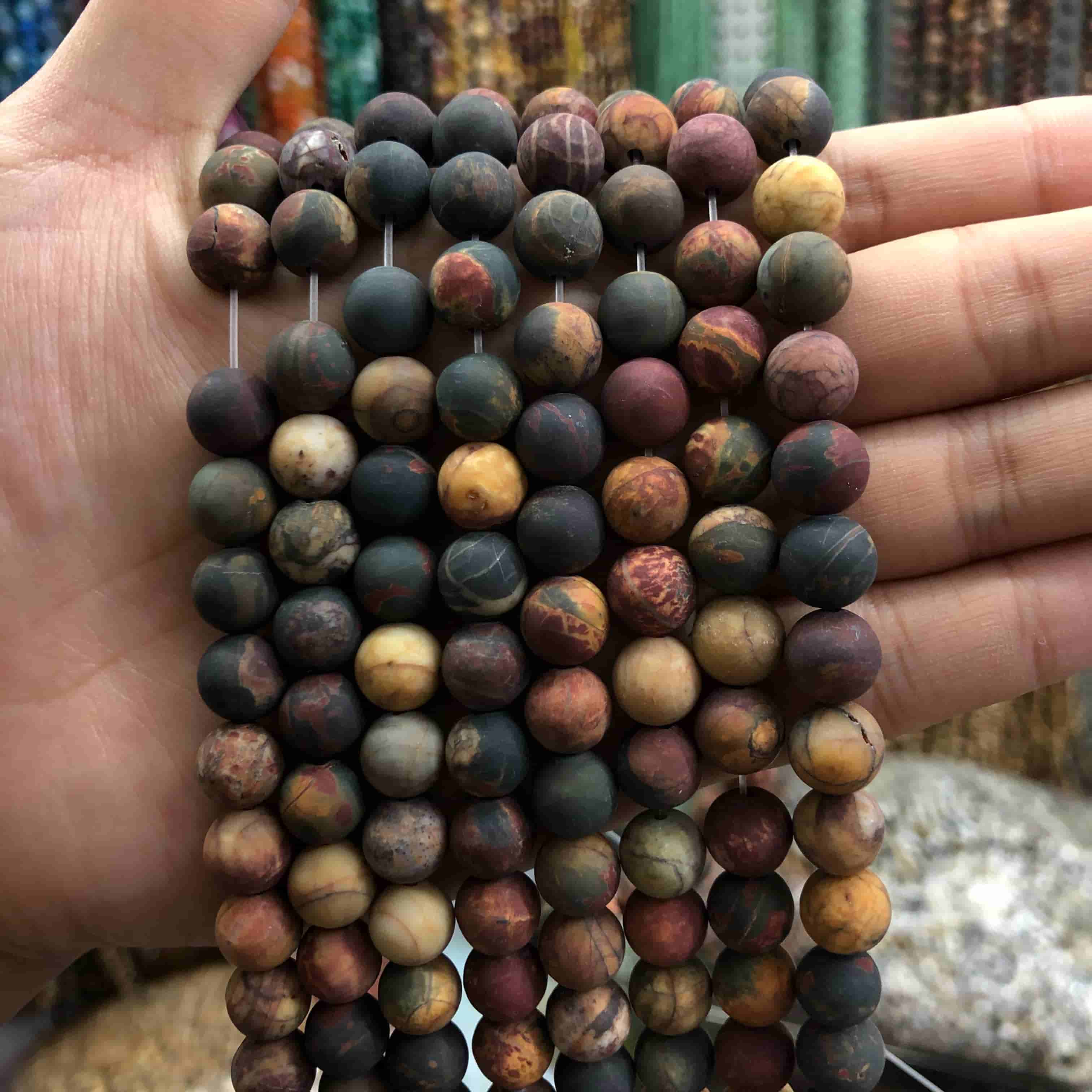 Round Matte Beads Crystal/Quartz/Jasper/Agate 4mm 6mm 8mm 10mm