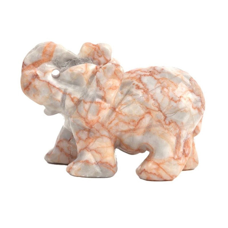 Elephant Figurine Hand Carved Animal Figurine