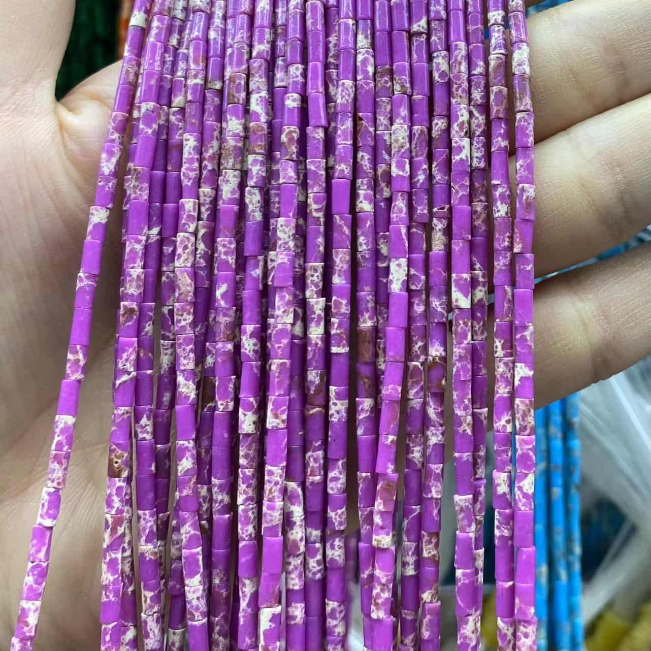 Cylindrical Tube Beads 2x4mm Quartz/Jasper/Agate/Crystal
