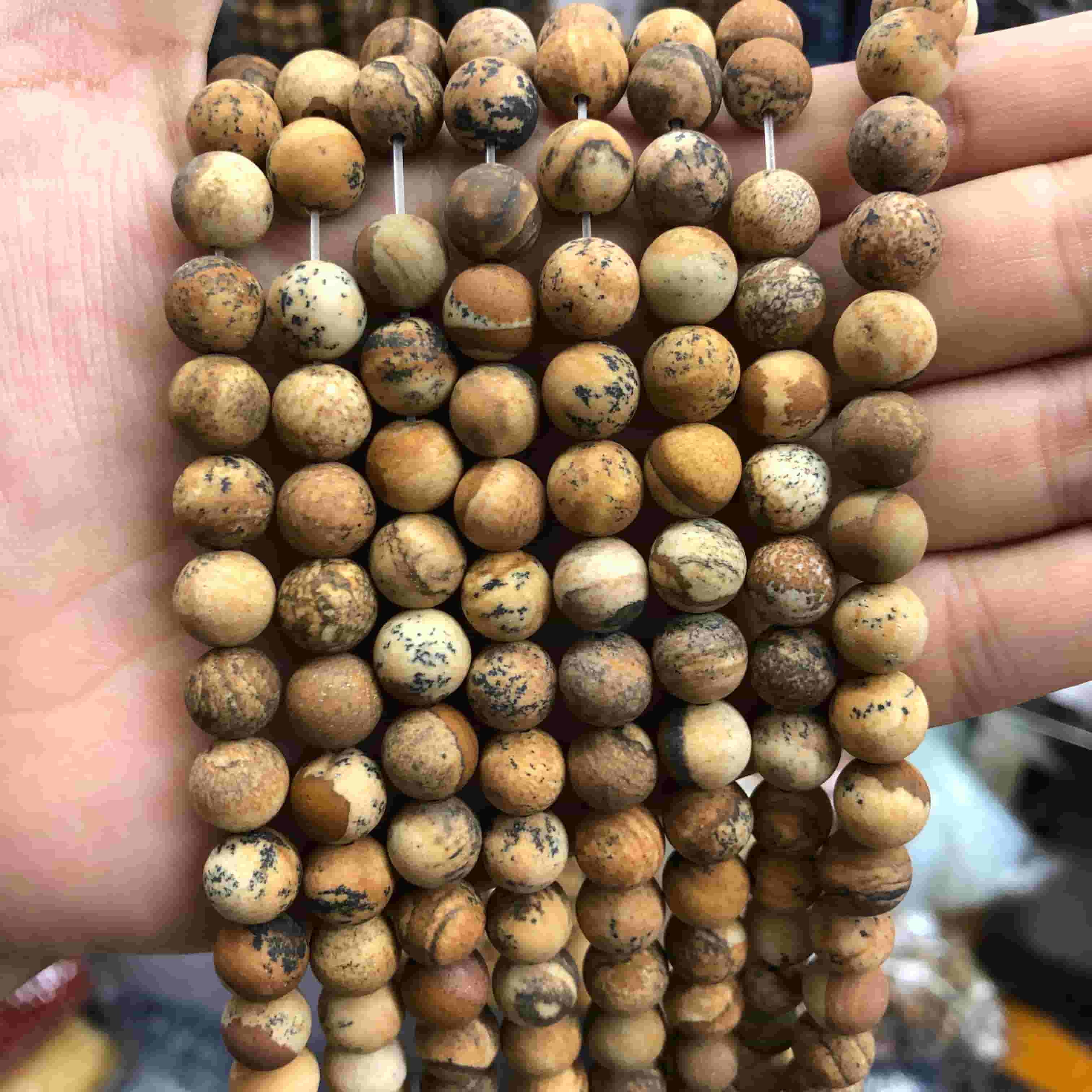 Round Matte Beads Crystal/Quartz/Jasper/Agate 4mm 6mm 8mm 10mm
