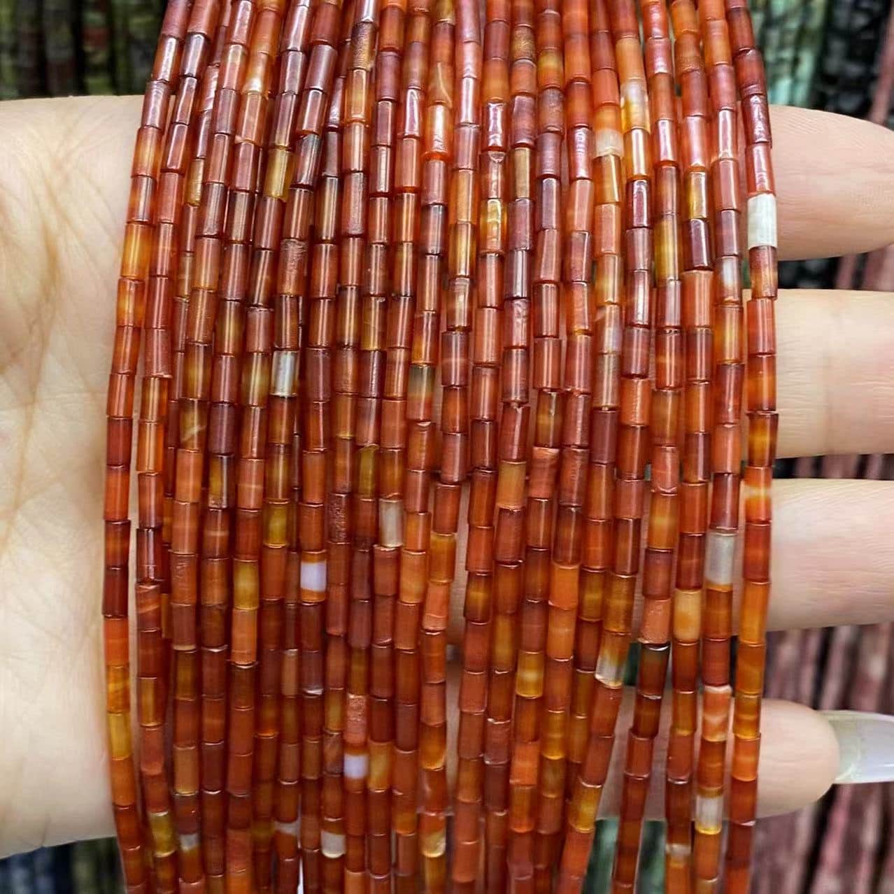 Cylindrical Tube Beads 2x4mm Quartz/Jasper/Agate/Crystal