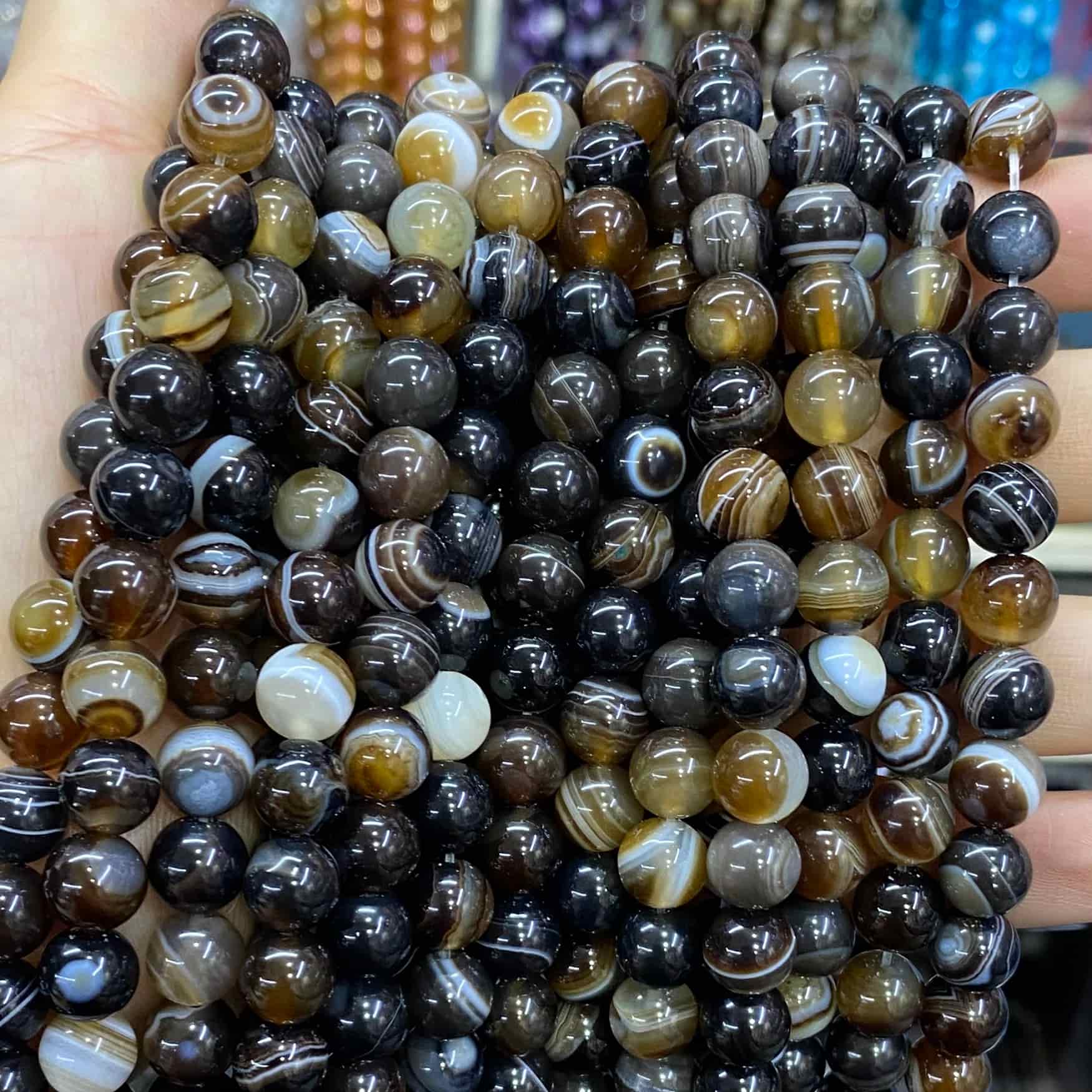 #1 Round Agate Beads 6mm/8mm/10mm/12mm