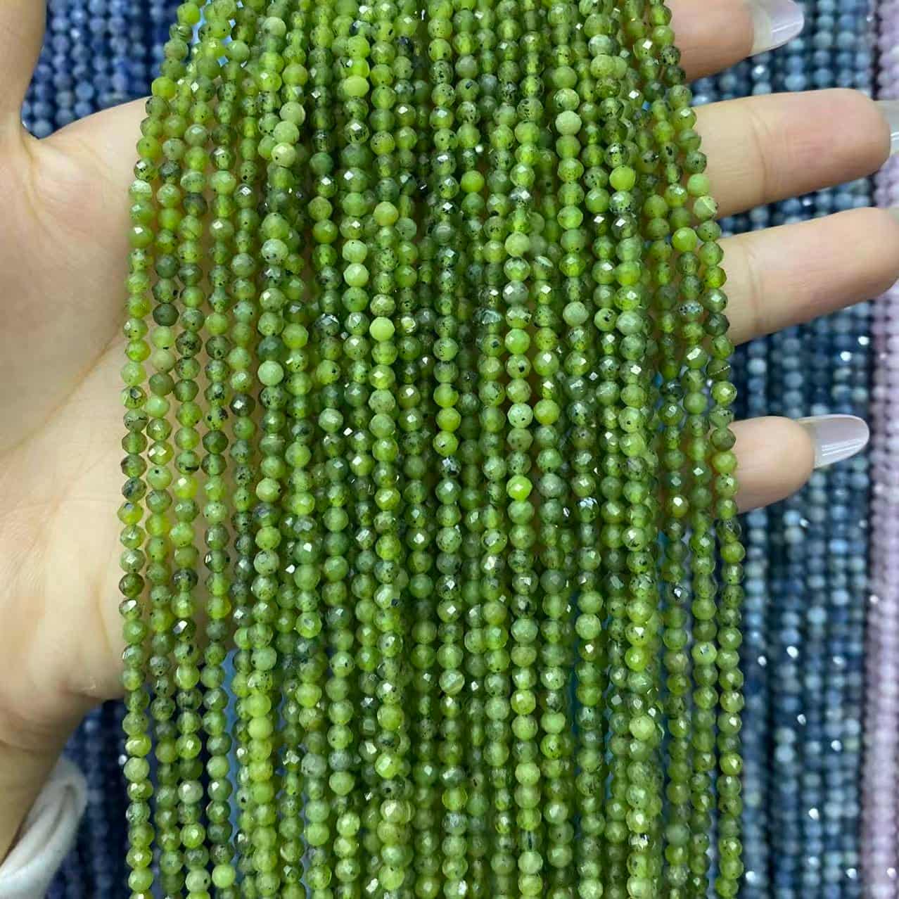 Tiny Round Faceted Beads Gemstone/Quartz/Jasper/Agate 2mm 3mm 4mm