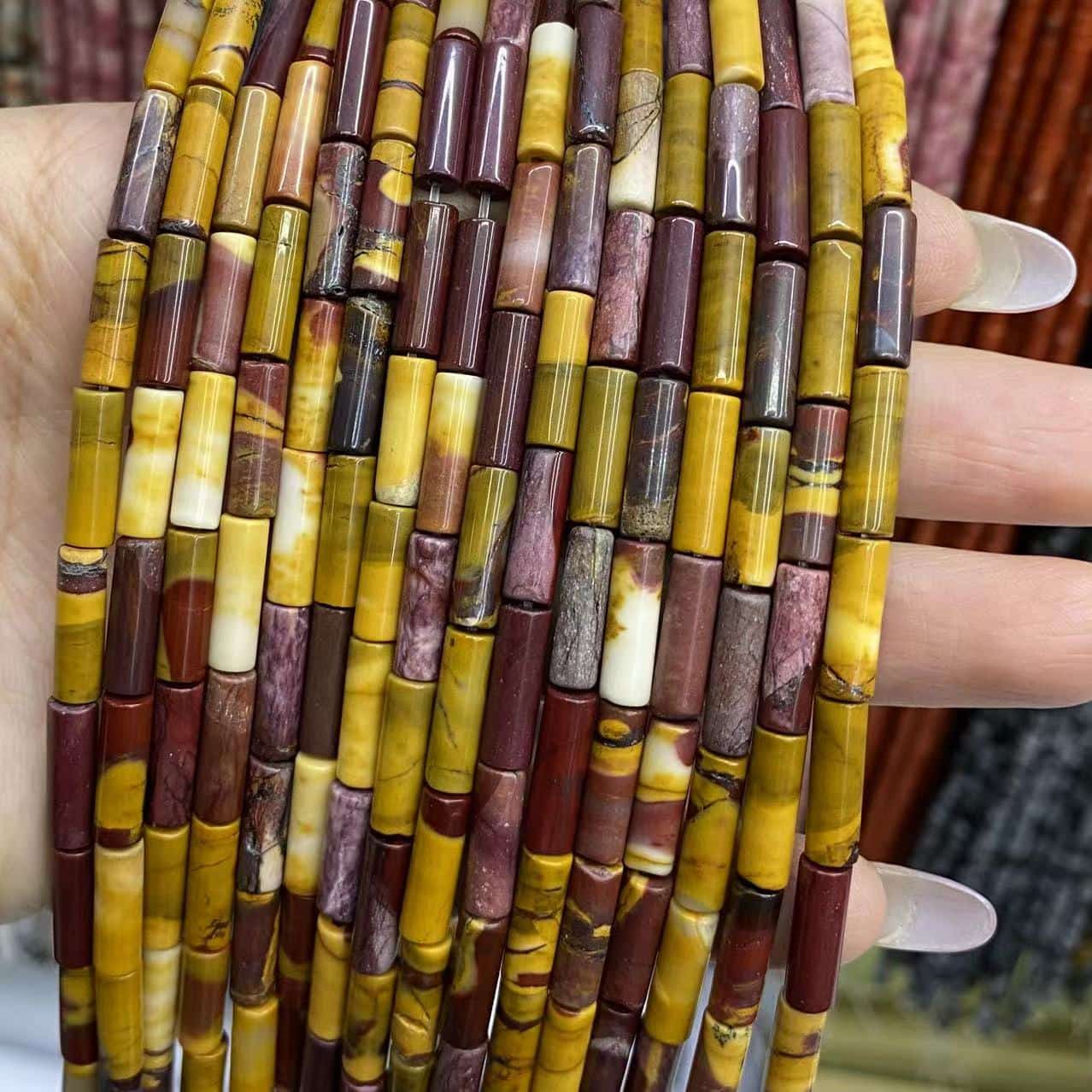 Cylindrical Tube Beads 4x13mm Quartz/Jasper/Agate/Crystal